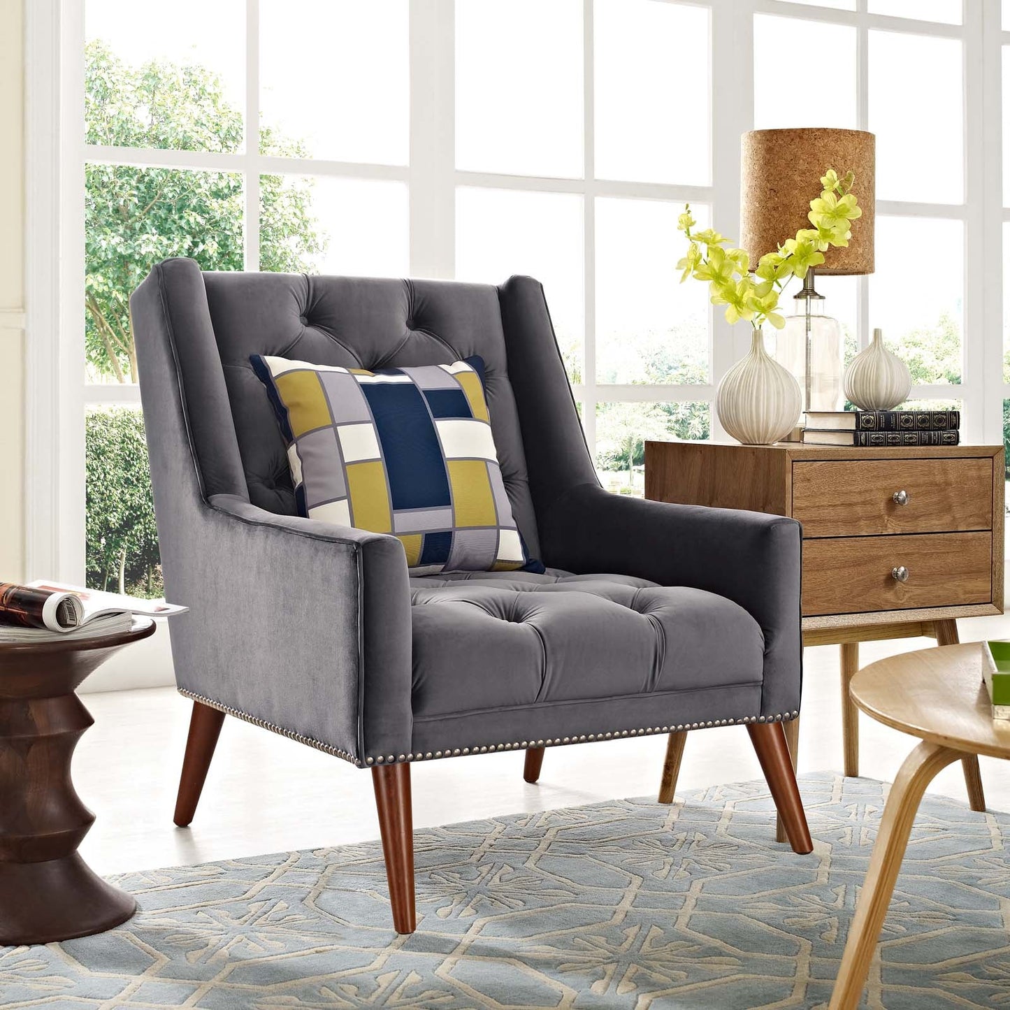 Peruse Velvet Armchair By Modway - EEI-2306 | Armchairs | Modishstore - 6