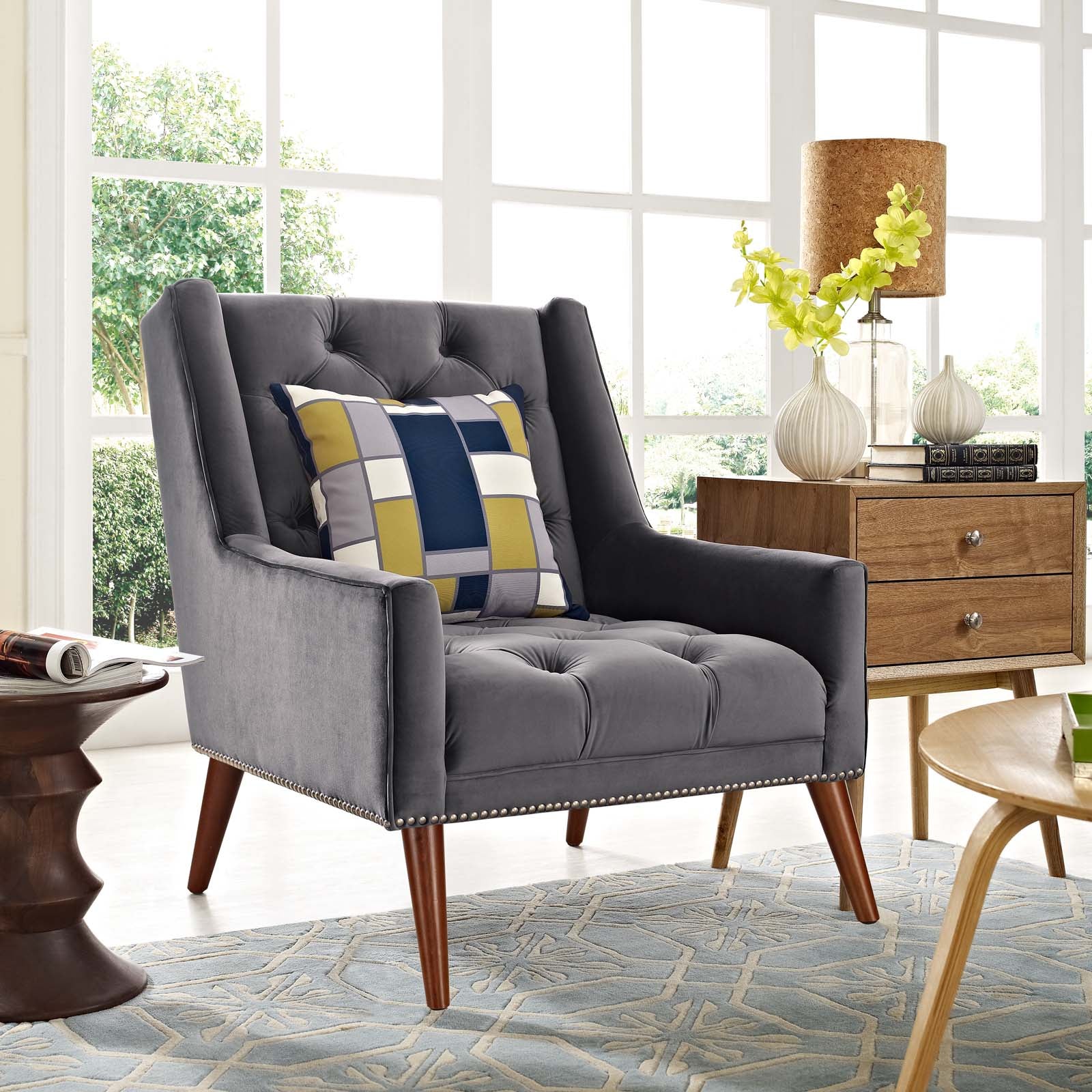 Peruse Velvet Armchair By Modway - EEI-2306 | Armchairs | Modishstore - 6