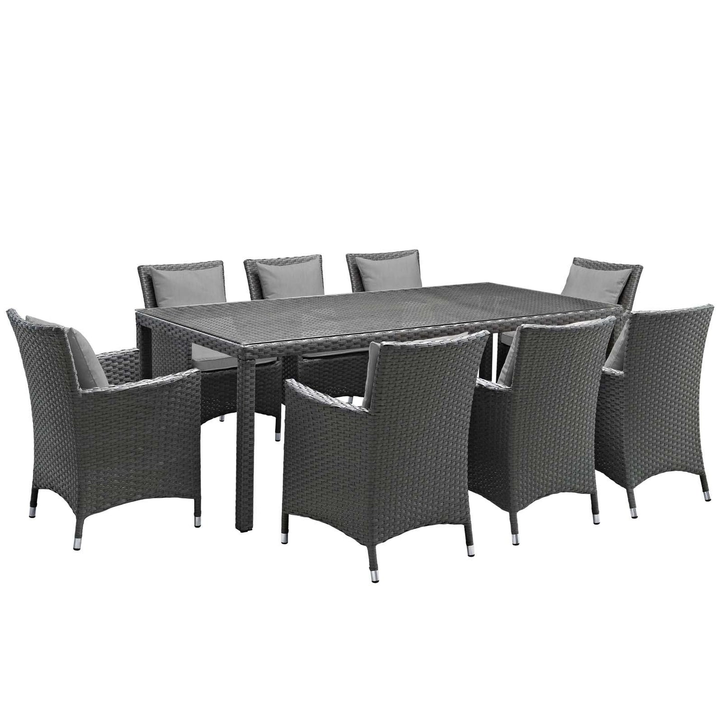 Modway Sojourn 9 Piece Outdoor Patio Sunbrella® Dining Set