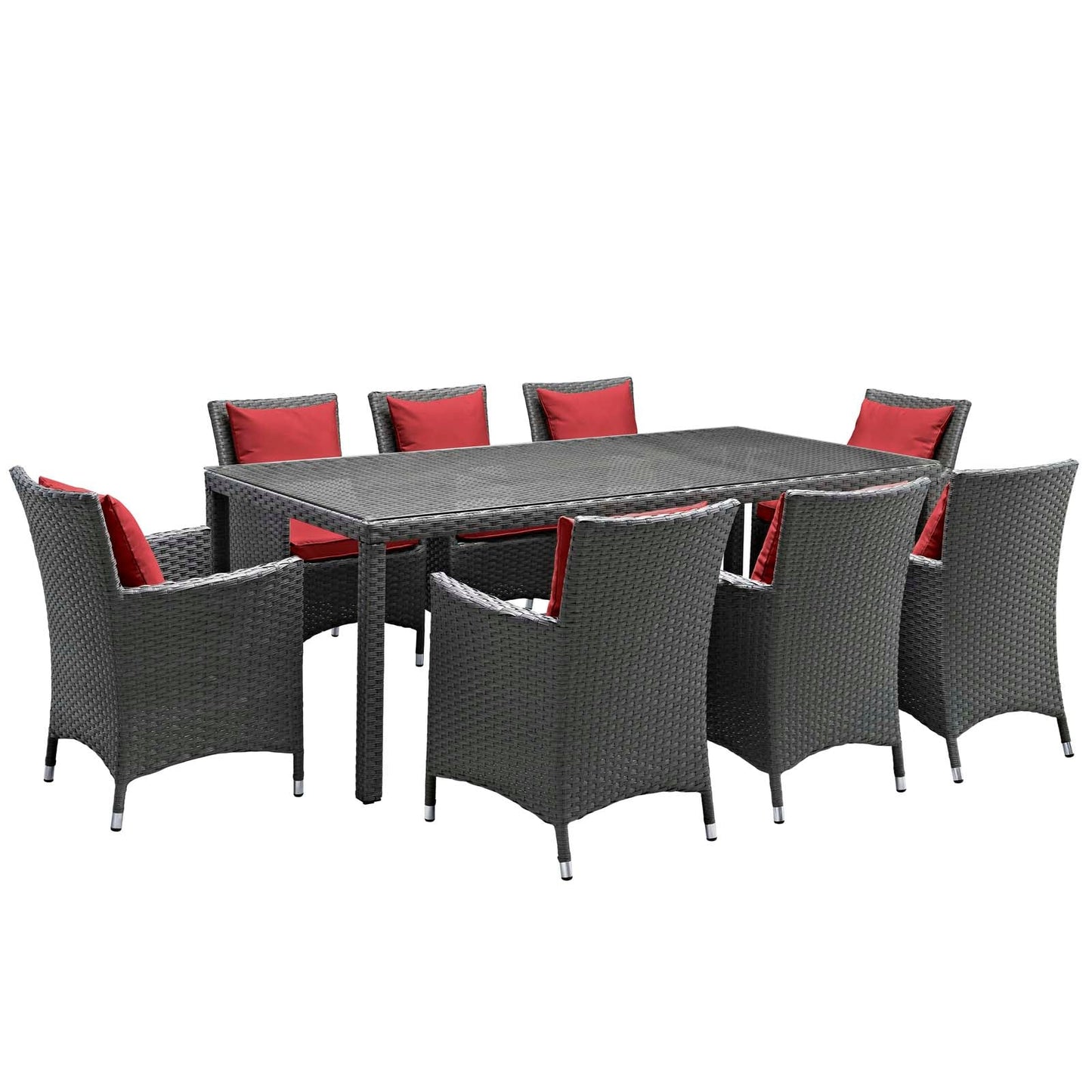 Modway Sojourn 9 Piece Outdoor Patio Sunbrella Dining Set | Outdoor Dining Sets | Modishstore-31