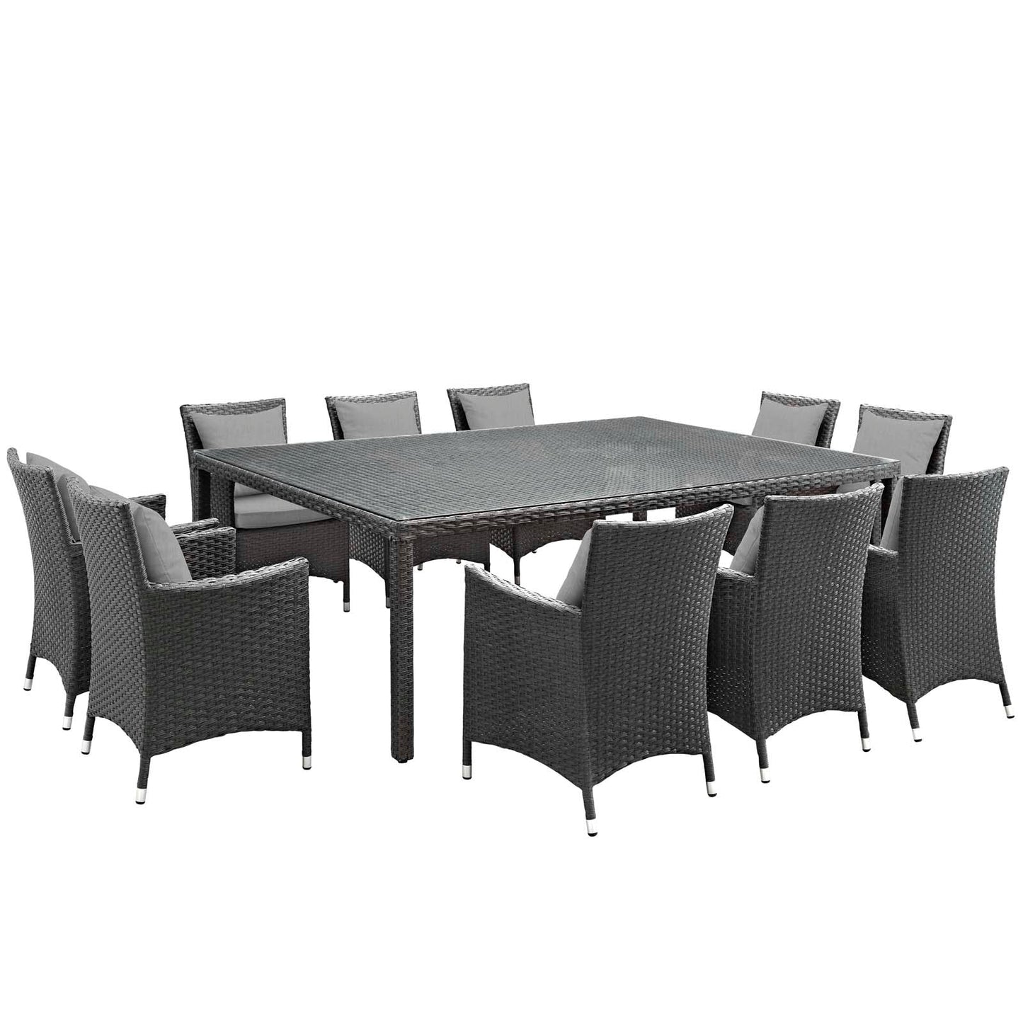 Sojourn 11 Piece Outdoor Patio Sunbrella® Dining Set By Modway - EEI-2311 | Outdoor Dining Sets | Modishstore - 9