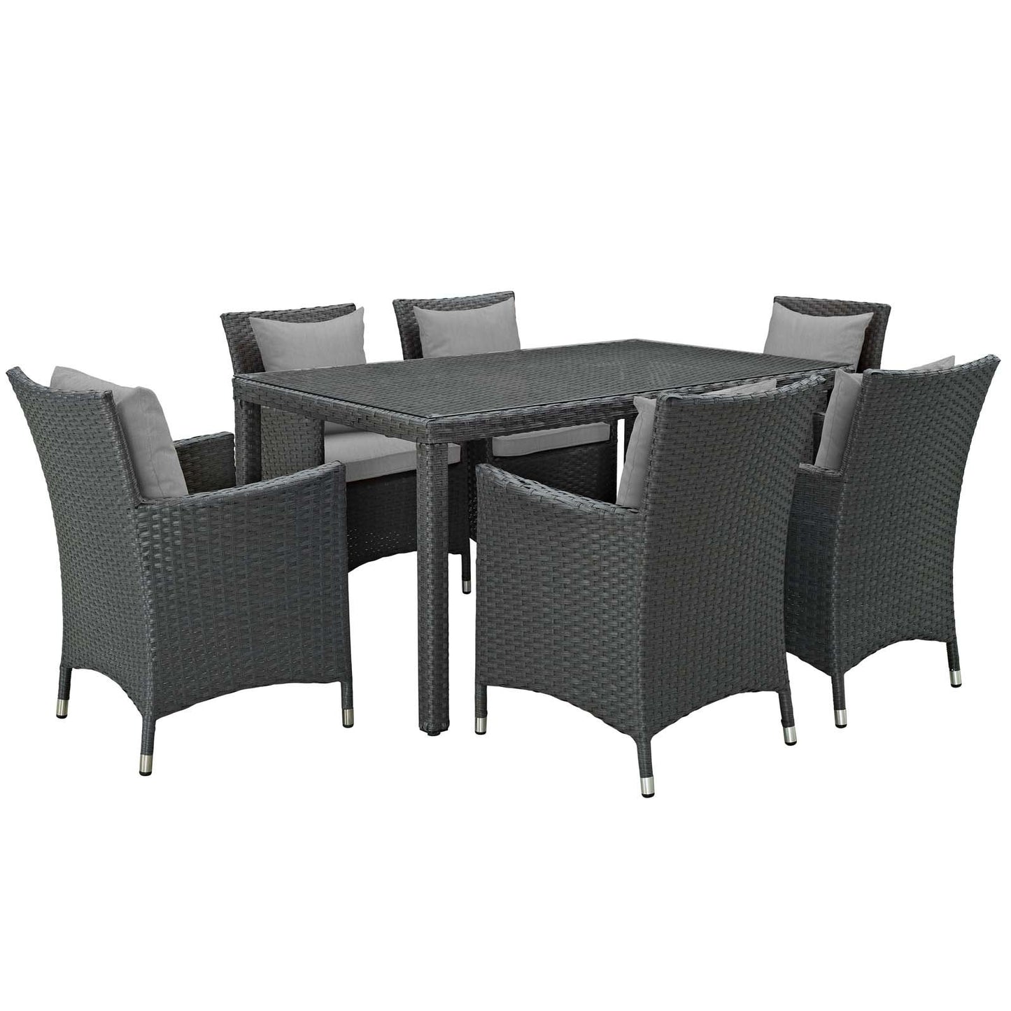 Modway Sojourn 7 Piece Outdoor Patio Sunbrella® Dining Set