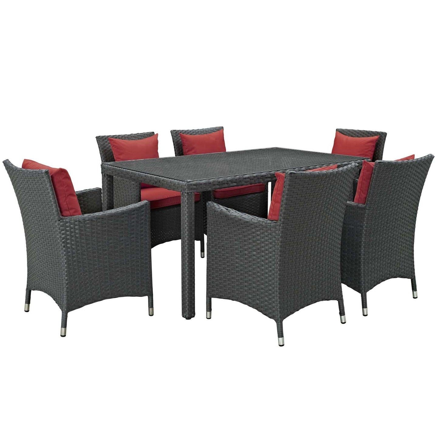 Modway Sojourn 7 Piece Outdoor Patio Sunbrella® Dining Set