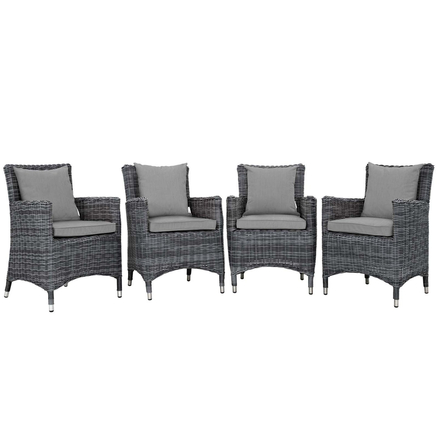 Modway Summon 4 Piece Outdoor Patio Sunbrella® Dining Set