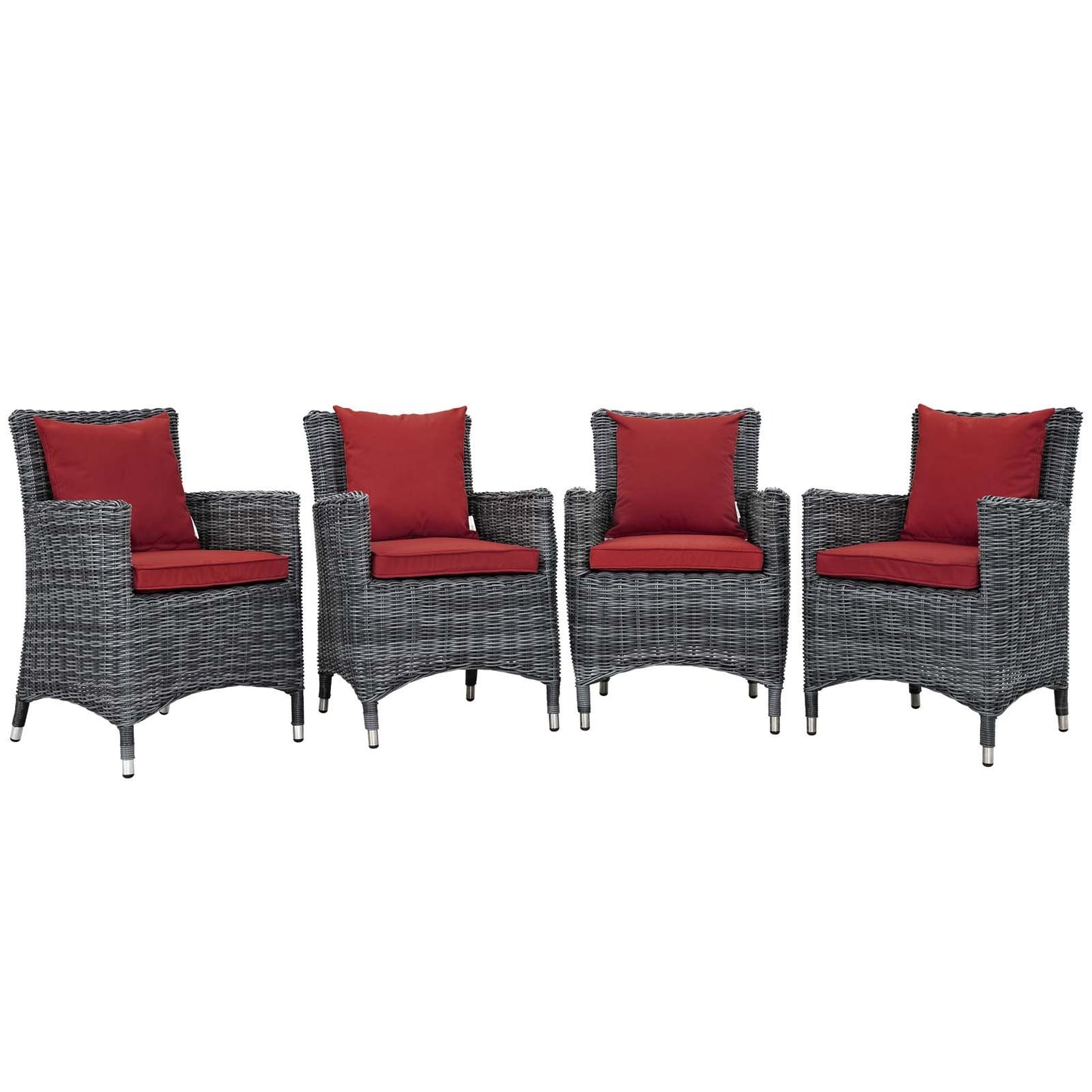 Modway Summon 4 Piece Outdoor Patio Sunbrella® Dining Set