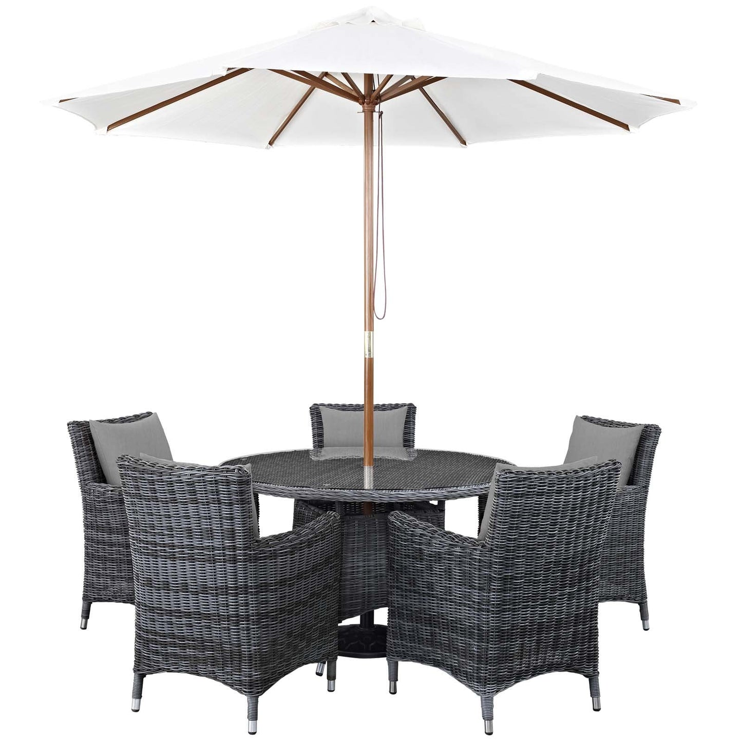 Modway Summon 7 Piece Outdoor Patio Sunbrella® Dining Set