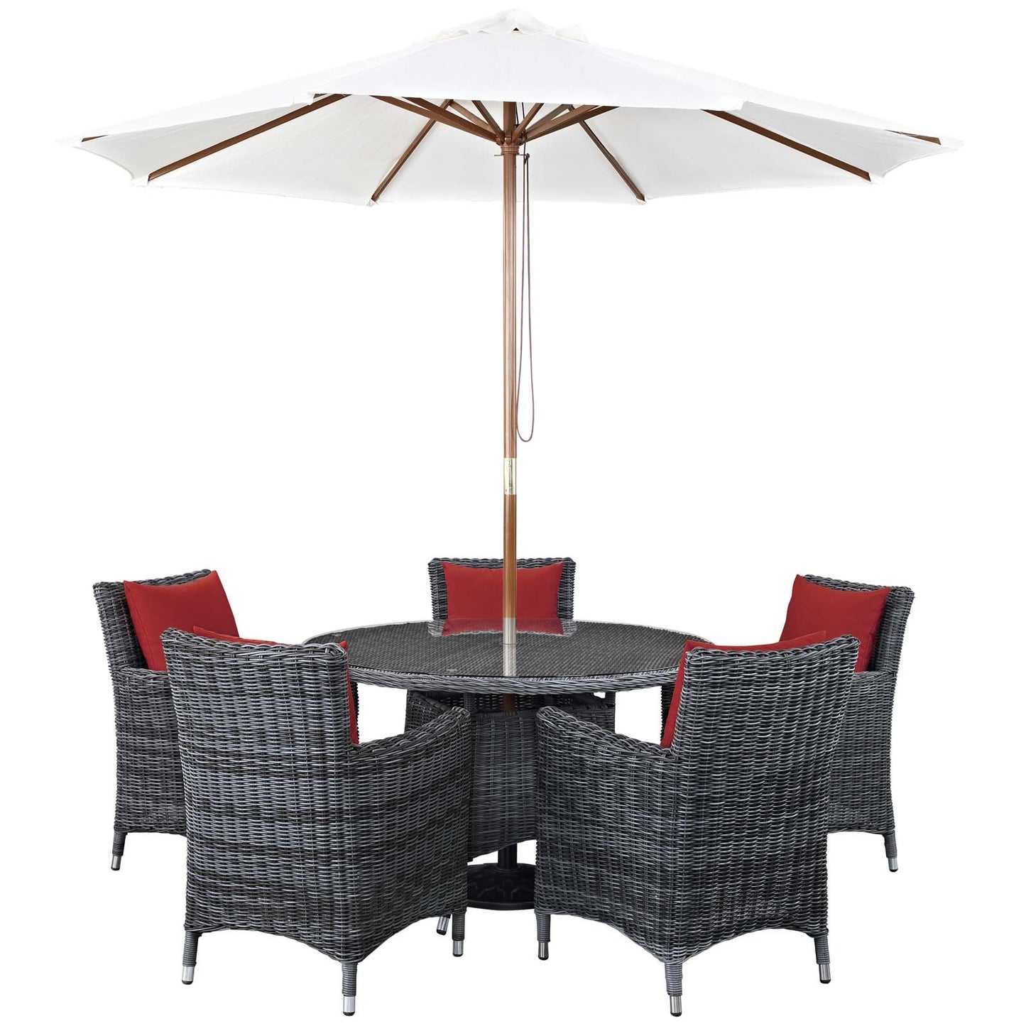 Modway Summon 7 Piece Outdoor Patio Sunbrella® Dining Set