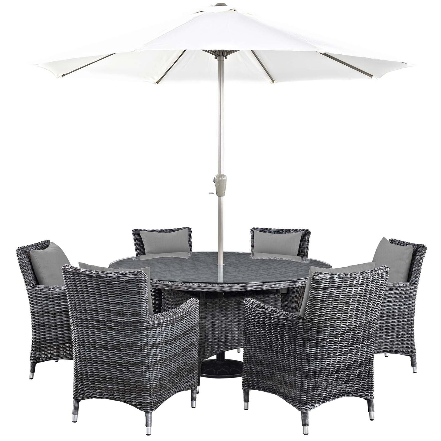 Modway Summon 8 Piece Outdoor Patio Sunbrella® Dining Set