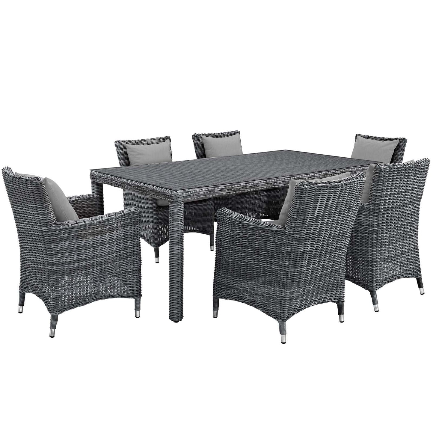Modway Summon 7 Piece Outdoor Patio Sunbrella® Dining Set