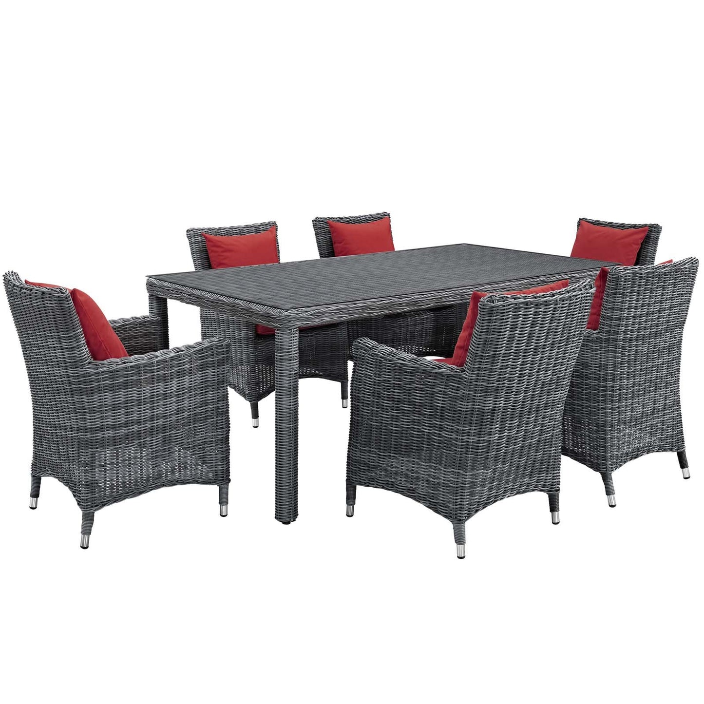 Modway Summon 7 Piece Outdoor Patio Sunbrella® Dining Set