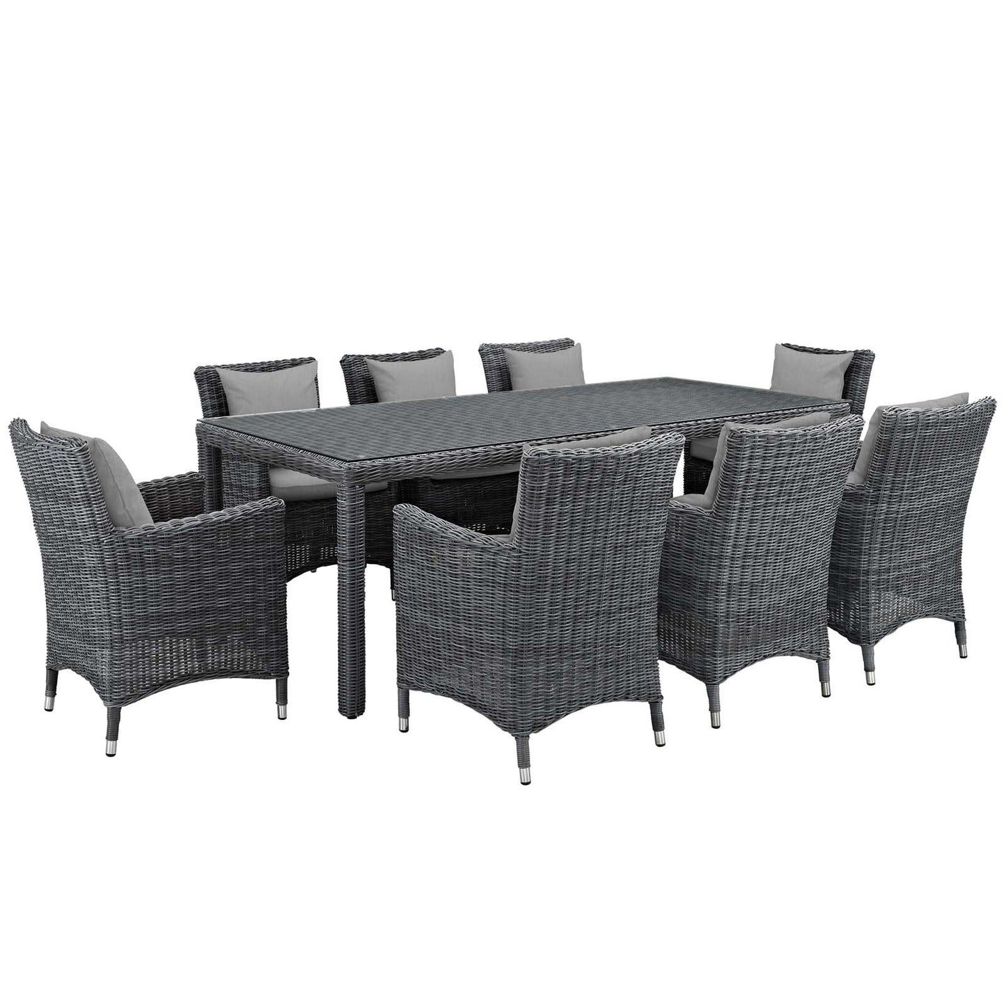 Modway Summon 9 Piece Outdoor Patio Sunbrella® Dining Set