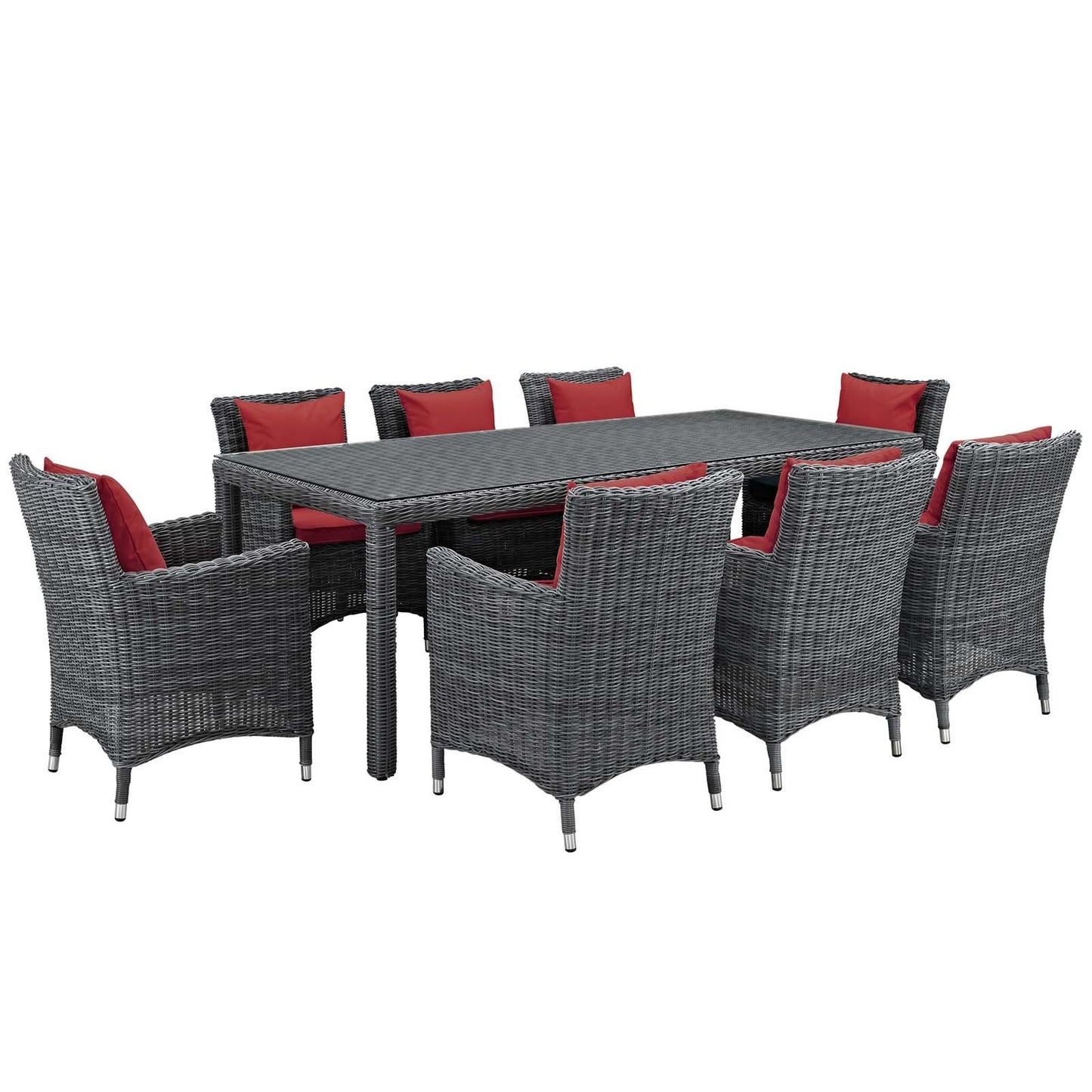 Modway Summon 9 Piece Outdoor Patio Sunbrella® Dining Set