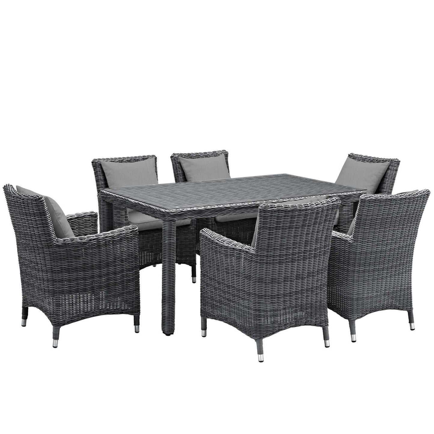 Modway Summon 7 Piece Outdoor Patio Sunbrella® Dining Set