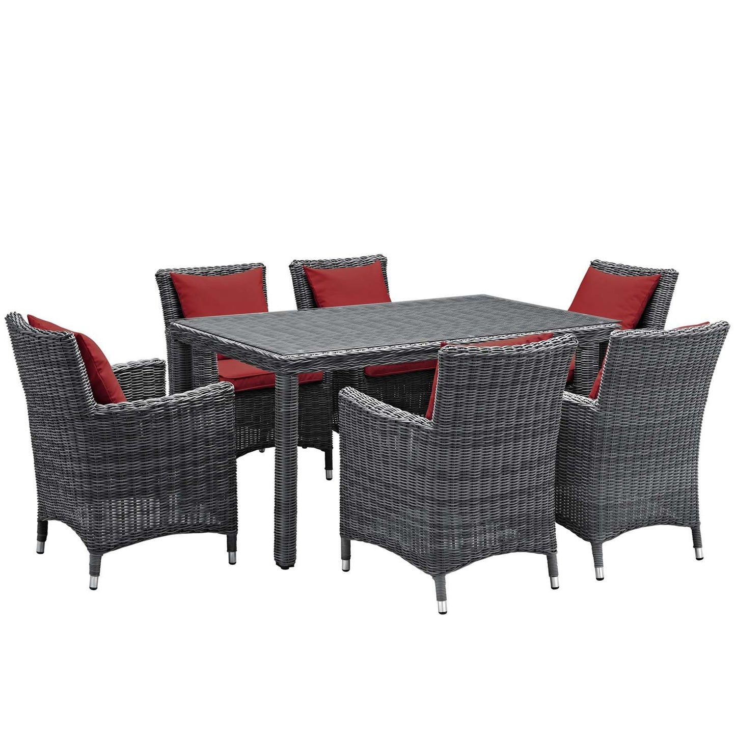 Modway Summon 7 Piece Outdoor Patio Sunbrella® Dining Set