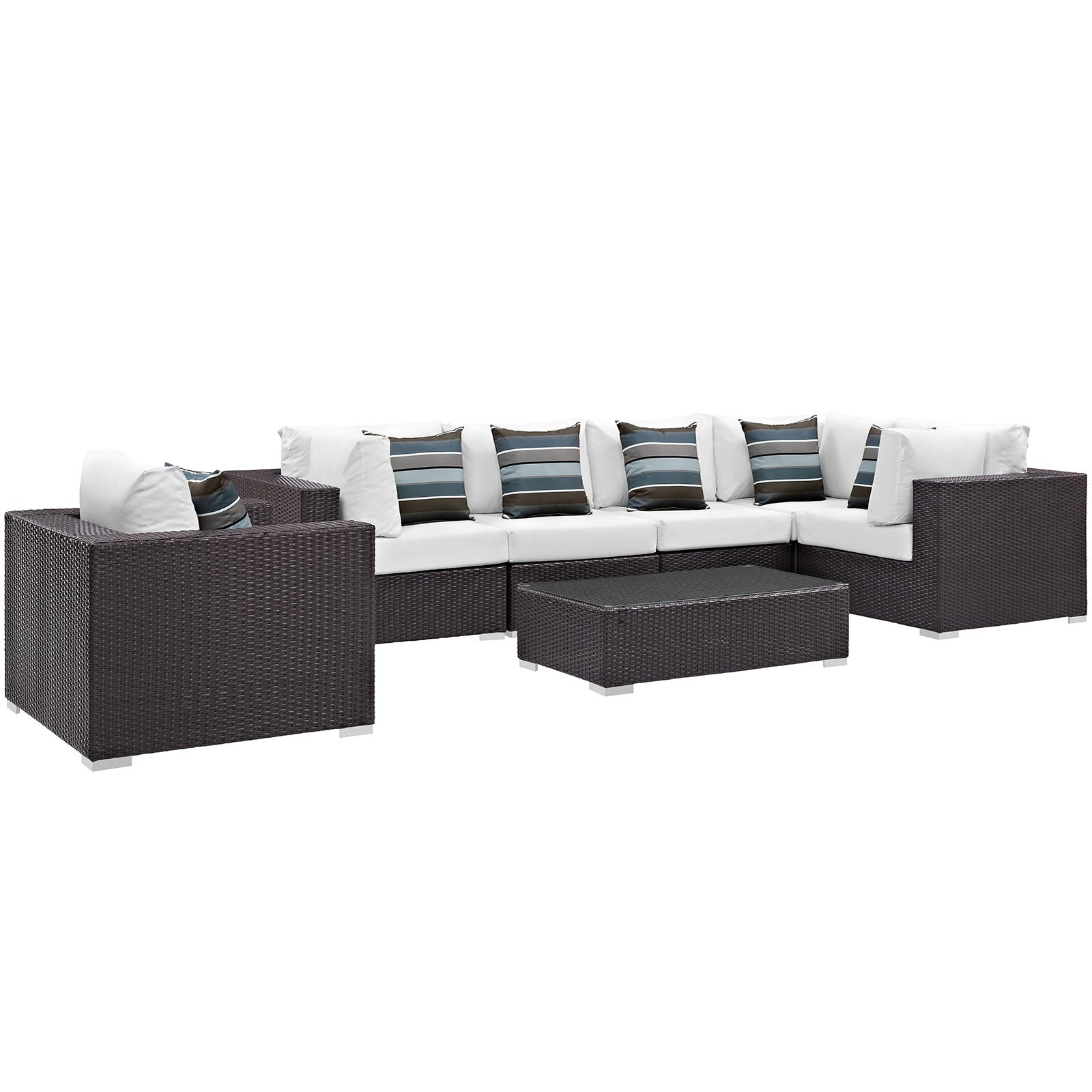 Modway Convene 7 Piece Outdoor Patio Sectional Set - EEI-2350 | Outdoor Sofas, Loveseats & Sectionals | 