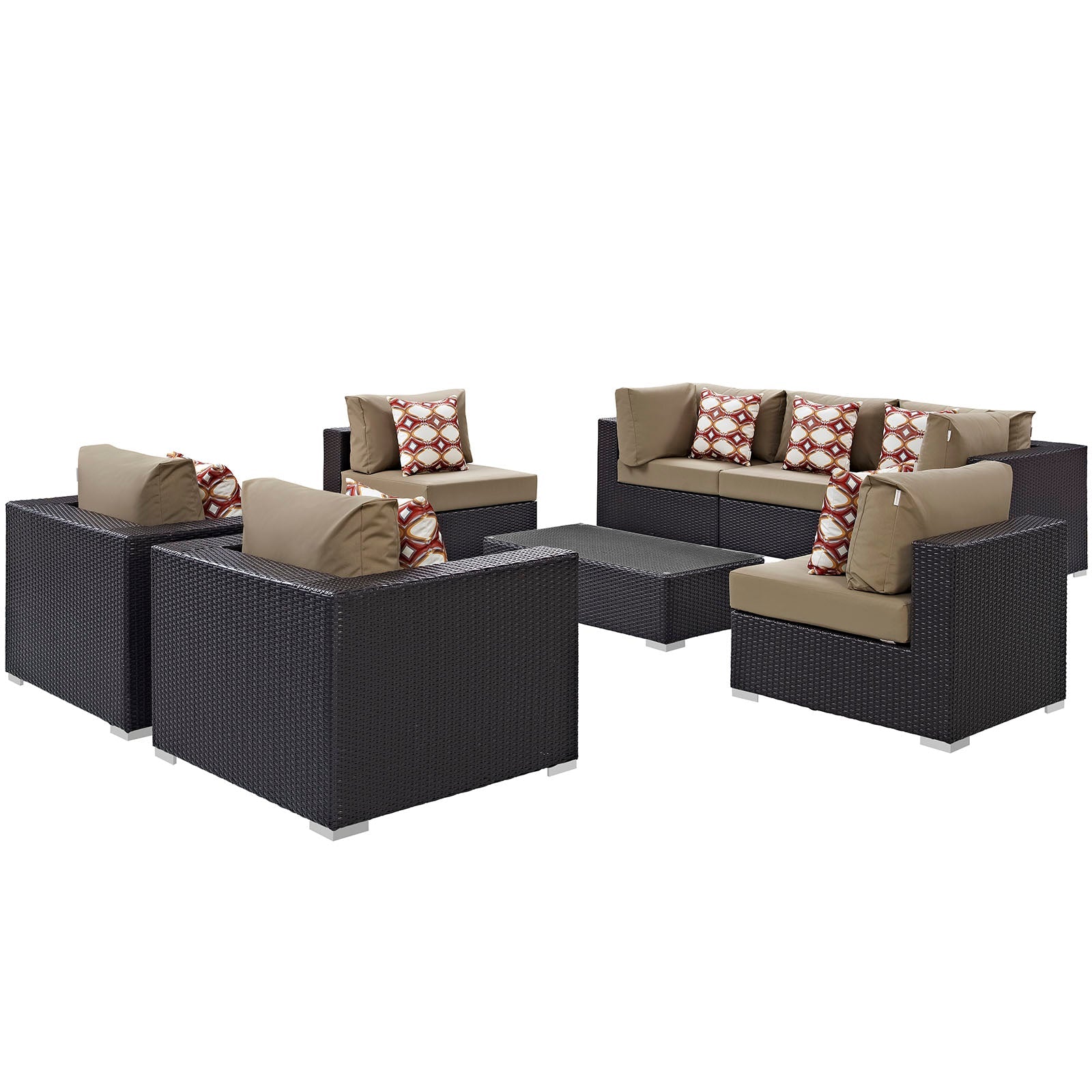 Modway Convene 8 Piece Outdoor Patio Sectional Set - EEI-2368 | Outdoor Sofas, Loveseats & Sectionals | 
