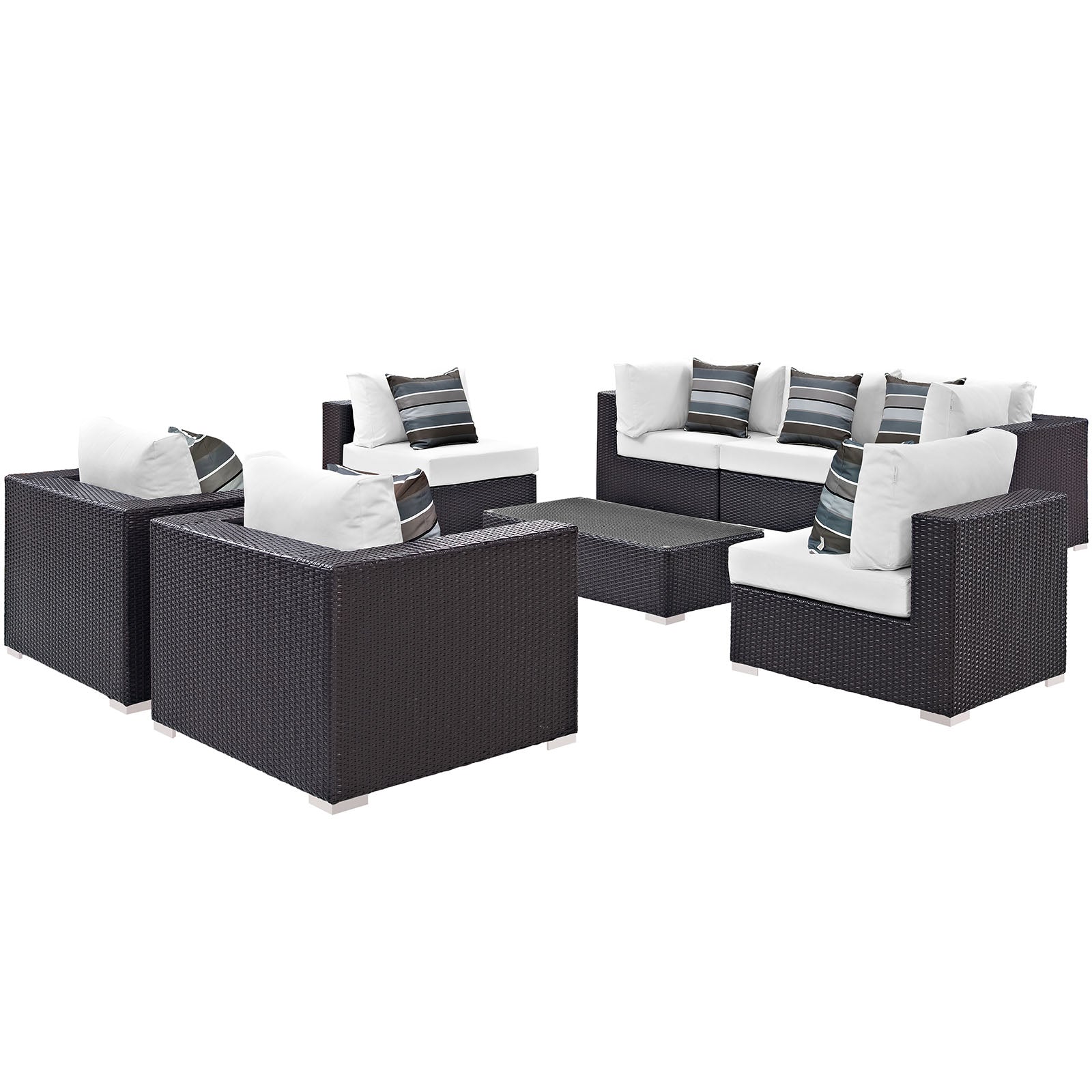 Modway Convene 8 Piece Outdoor Patio Sectional Set - EEI-2368 | Outdoor Sofas, Loveseats & Sectionals | 