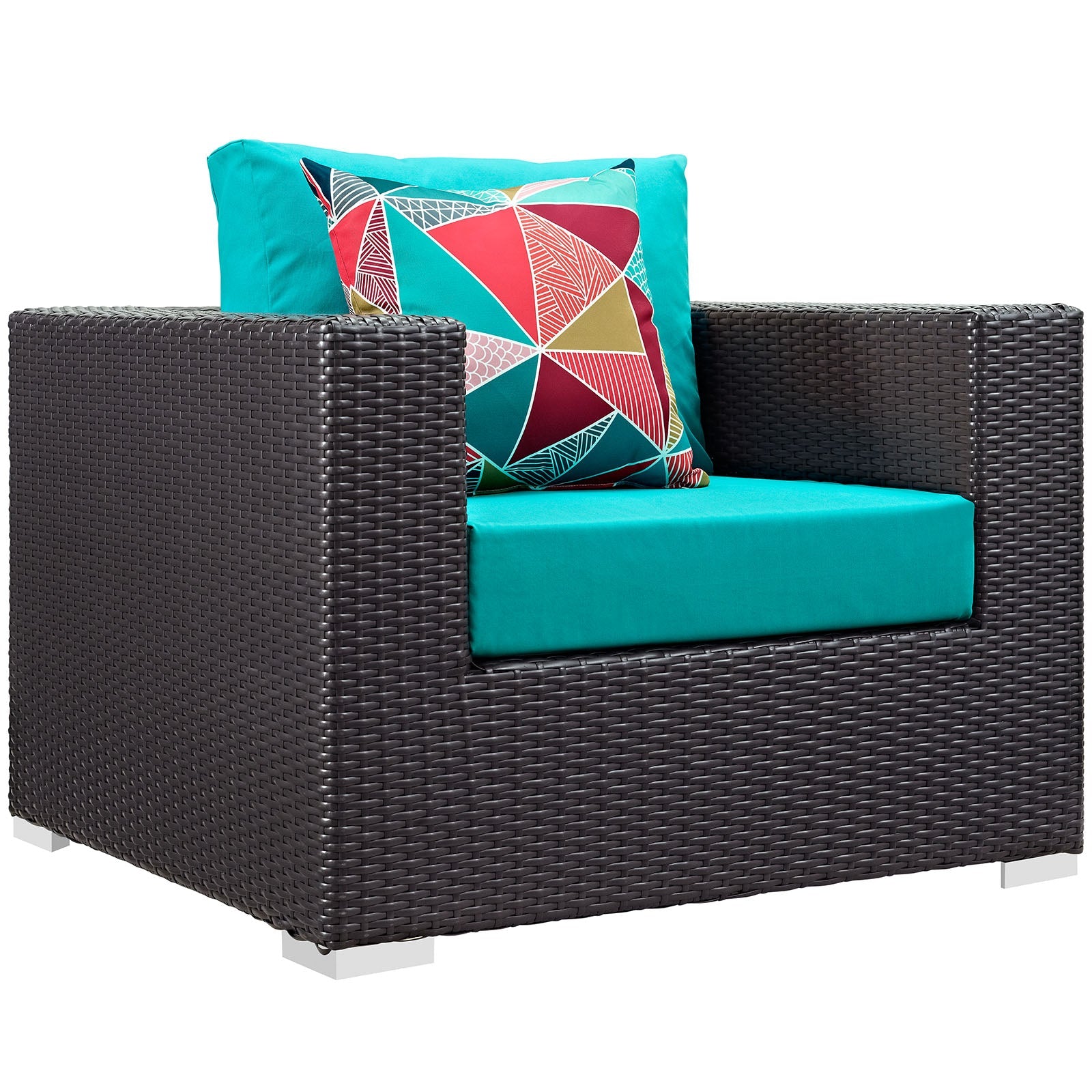 Modway Convene 6 Piece Outdoor Patio Sectional Set | Outdoor Sofas, Loveseats & Sectionals | 