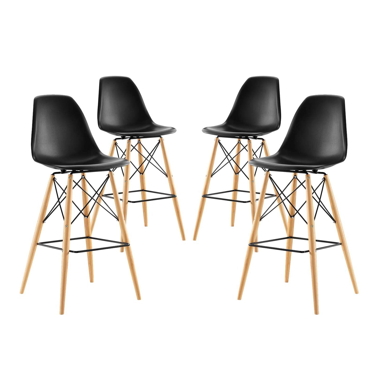 Modway Pyramid Dining Side Bar Stool - Set of 4 | Bar Stools | Modishstore-18