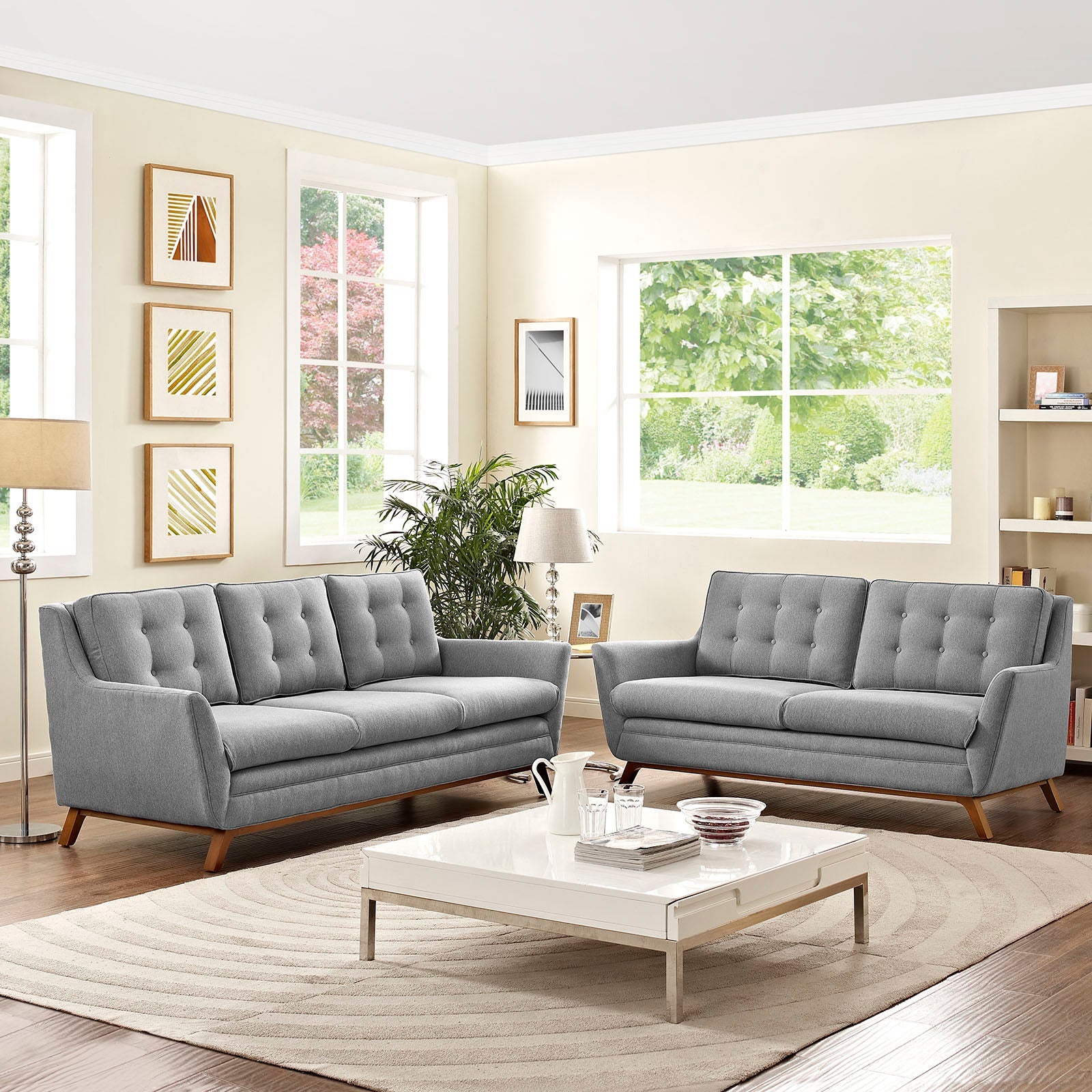 Beguile Living Room Set Upholstered Fabric Set Of 2 By Modway - EEI-2434 | Sofas -13
