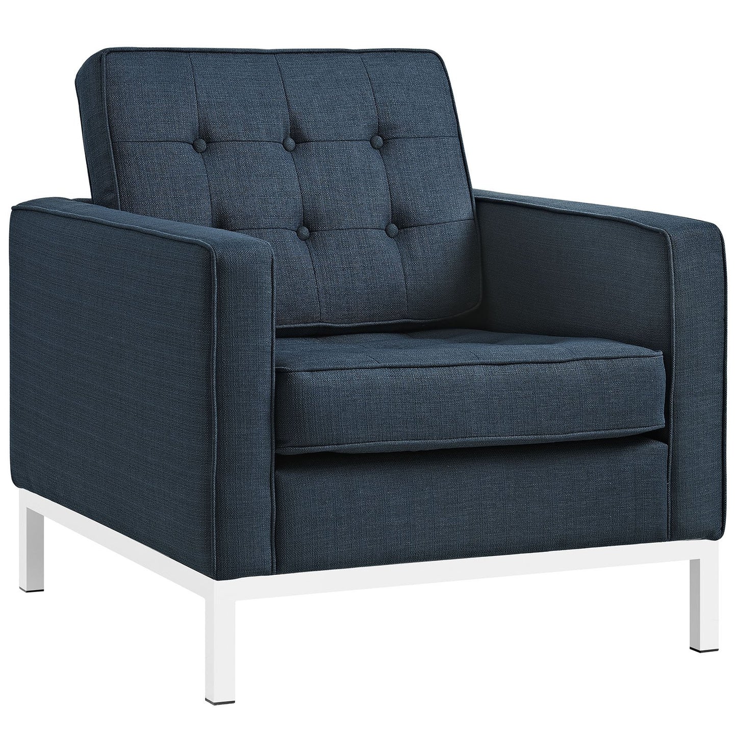 Modway Loft 3 Piece Upholstered Fabric Sofa and Armchair Set