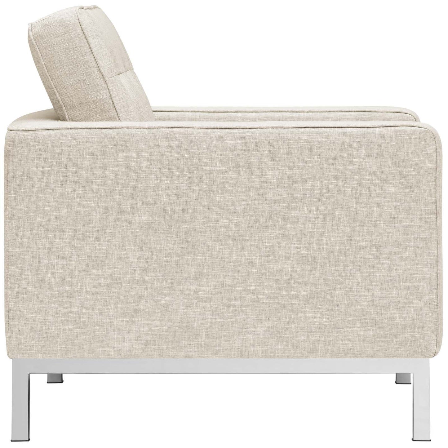 Modway Loft 3 Piece Upholstered Fabric Sofa and Armchair Set