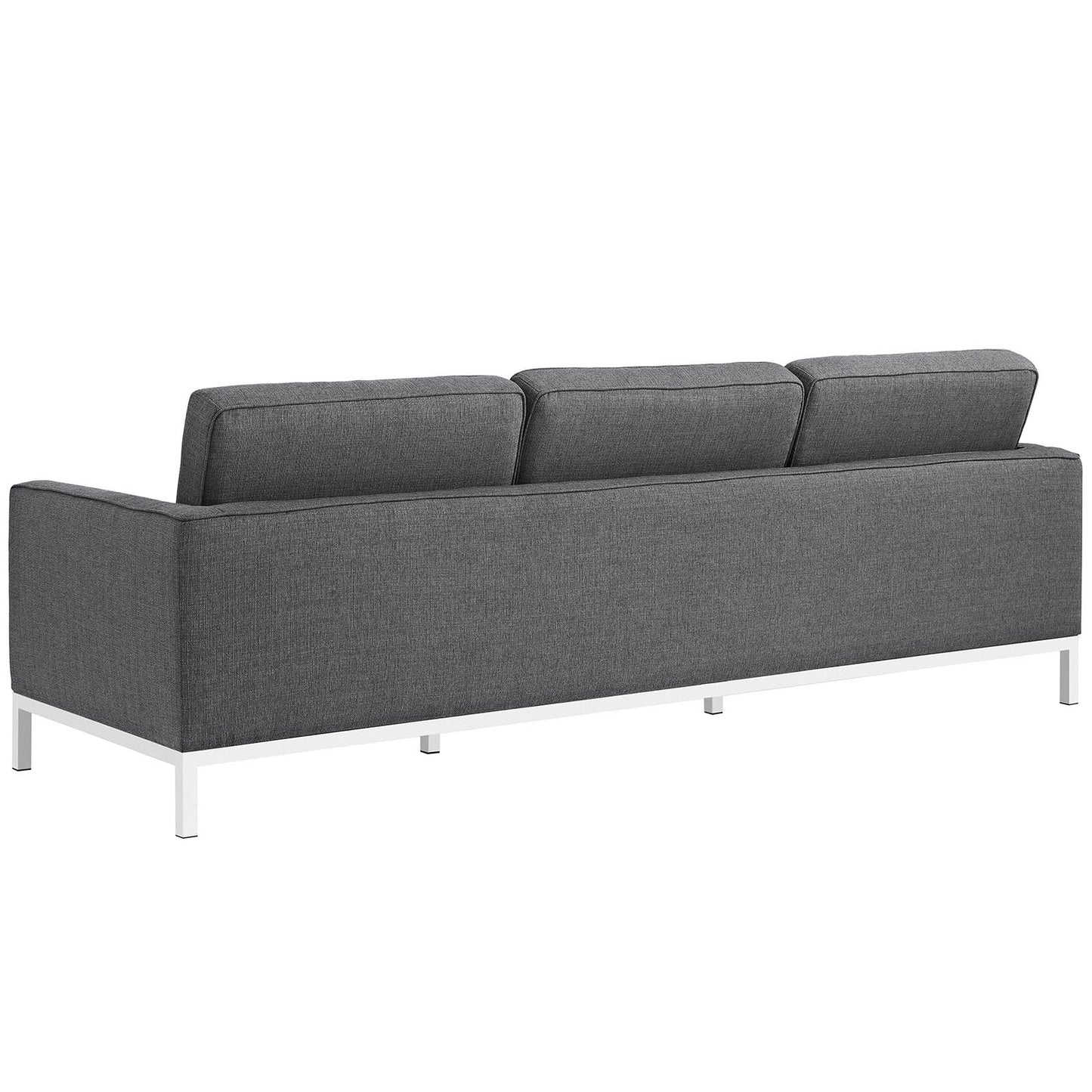 Modway Loft 3 Piece Upholstered Fabric Sofa and Armchair Set