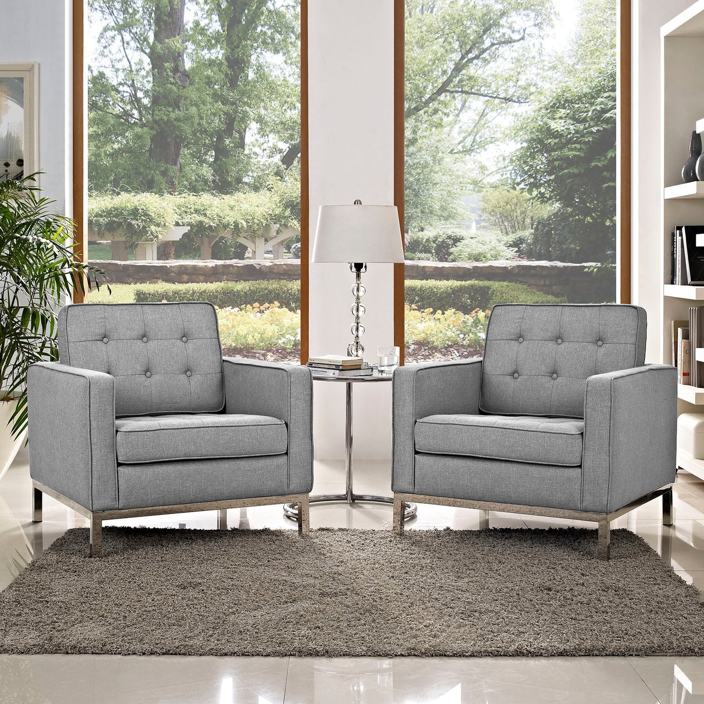 Modway Loft Armchairs Upholstered Fabric - Set of 2 - EEI-2440