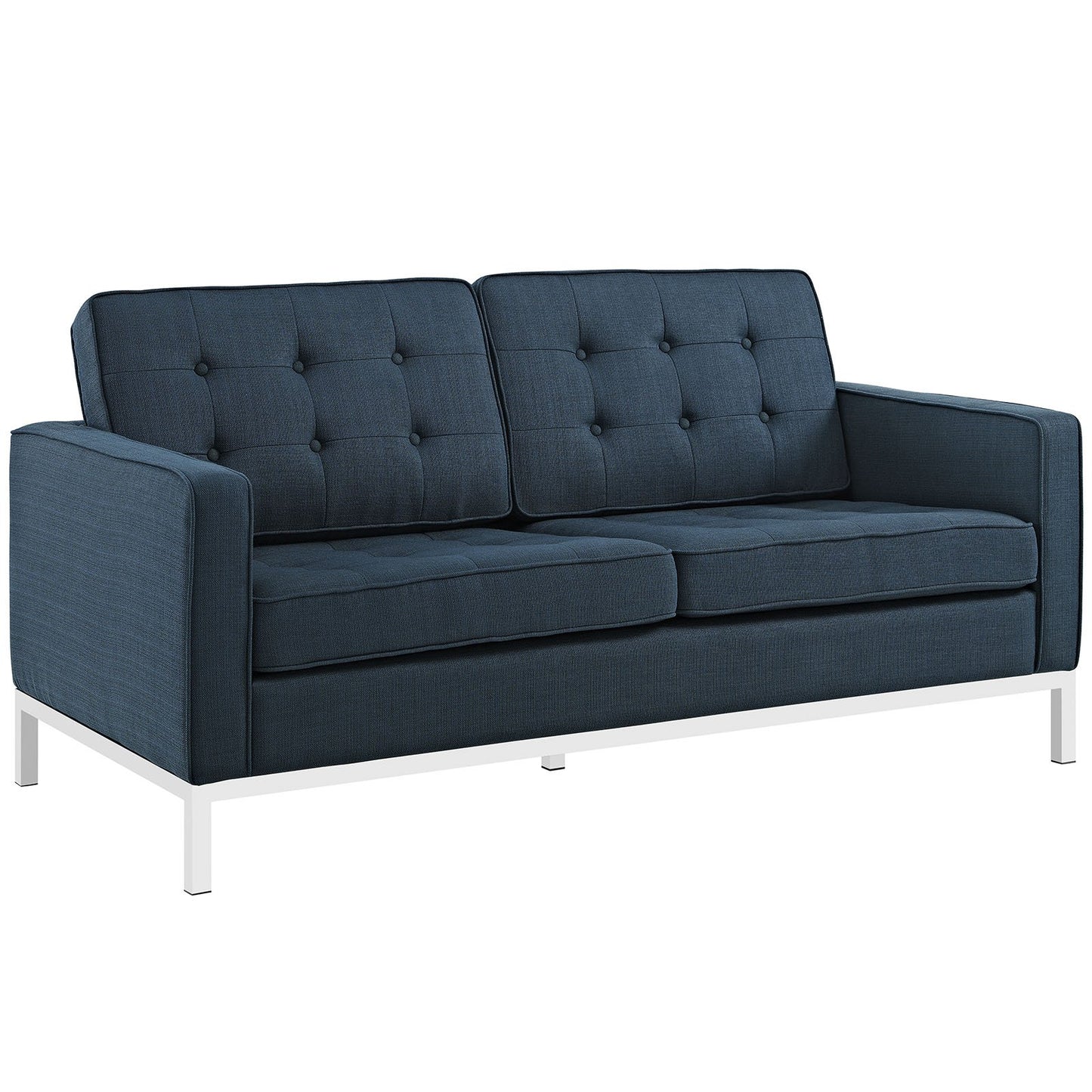Modway Loft 3 Piece Upholstered Fabric Sofa Loveseat and Armchair Set