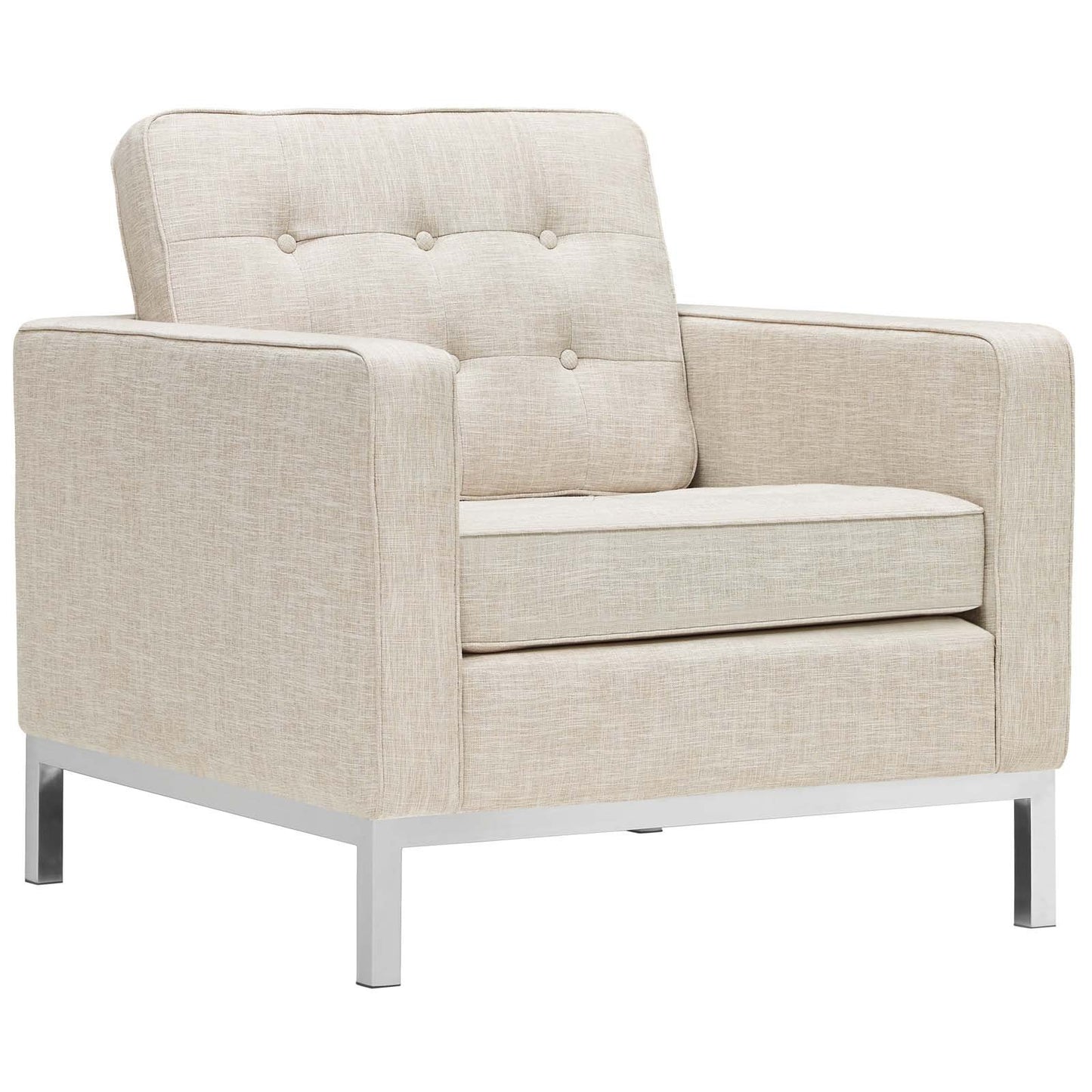 Modway Loft 2 Piece Upholstered Fabric Sofa and Armchair Set