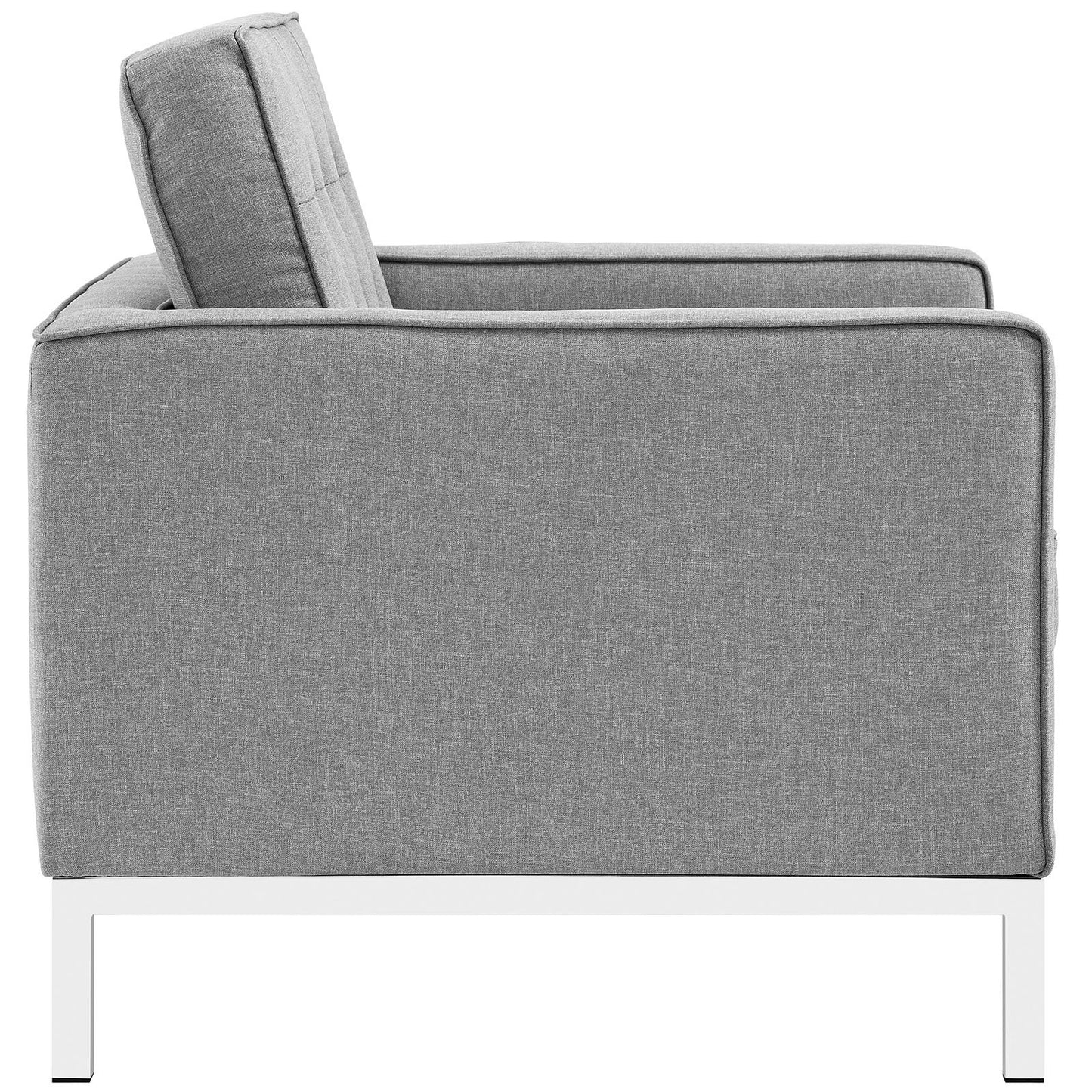 Modway Loft 2 Piece Upholstered Fabric Sofa and Armchair Set