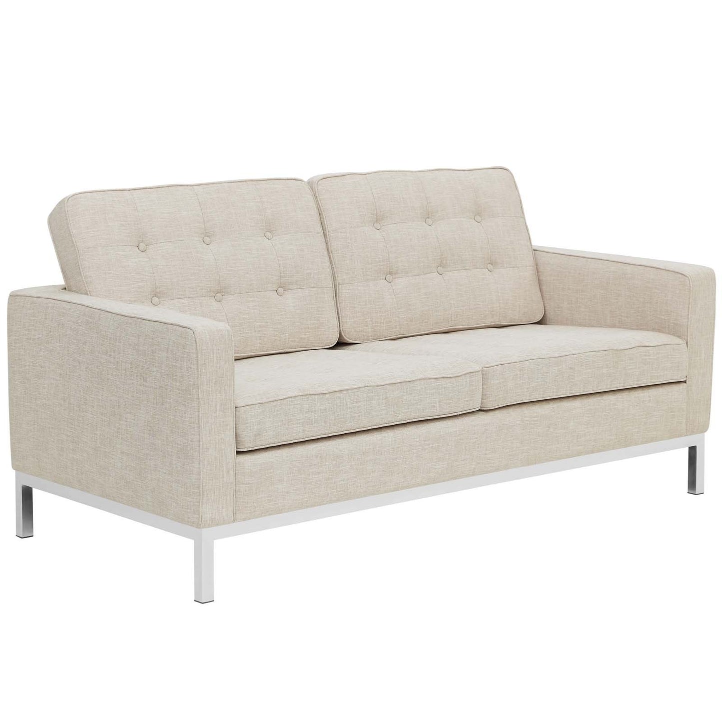Modway Loft 2 Piece Upholstered Fabric Sofa and Loveseat Set