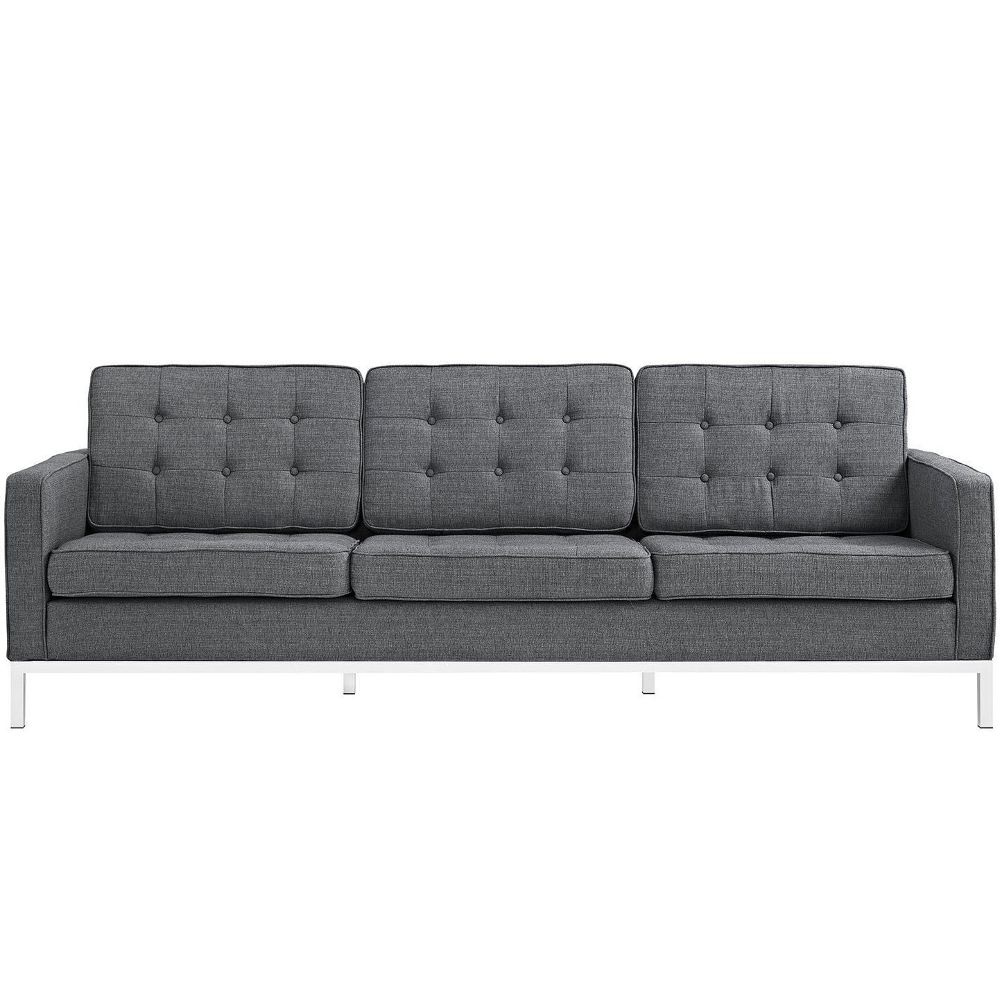 Modway Loft 2 Piece Upholstered Fabric Sofa and Loveseat Set