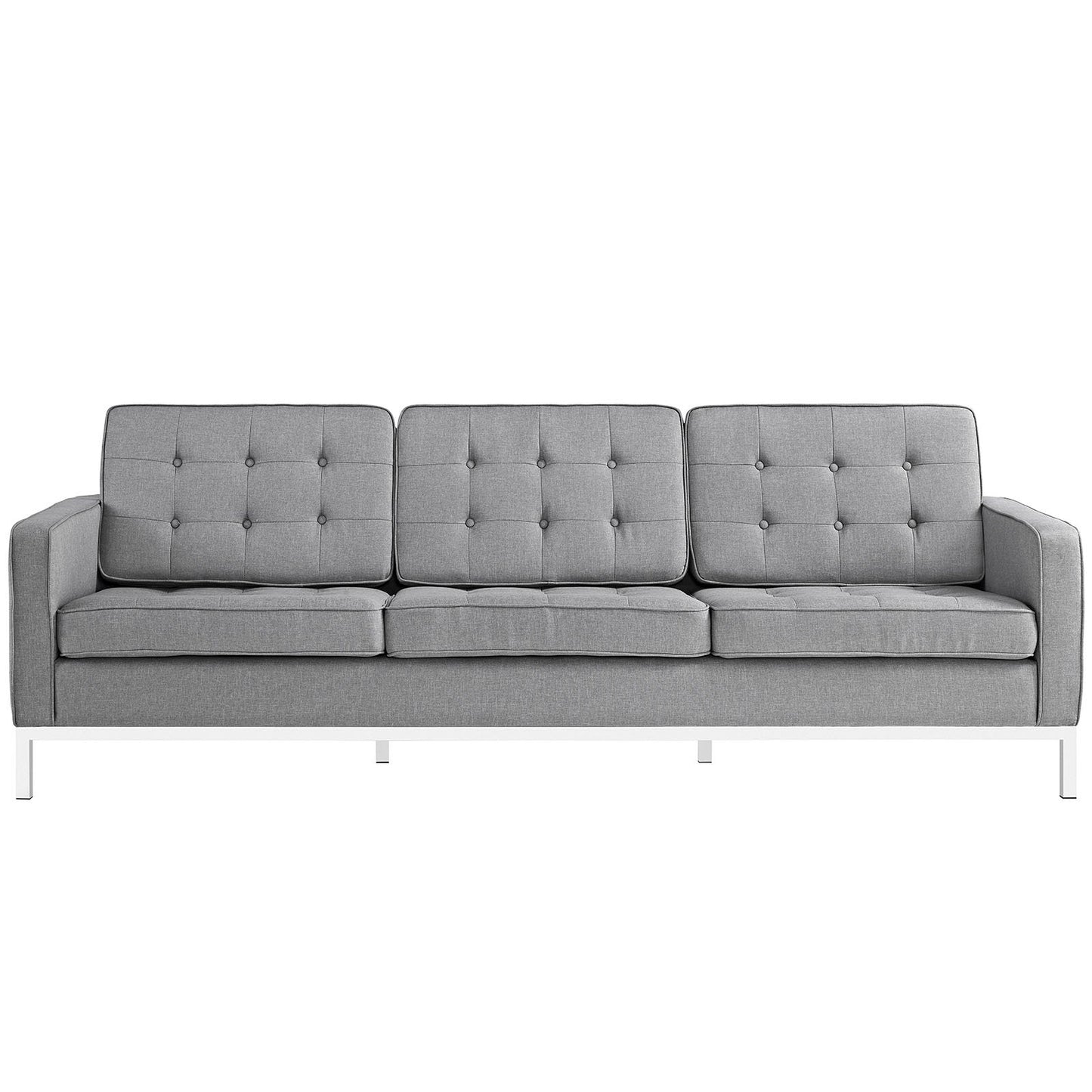 Modway Loft 2 Piece Upholstered Fabric Sofa and Loveseat Set