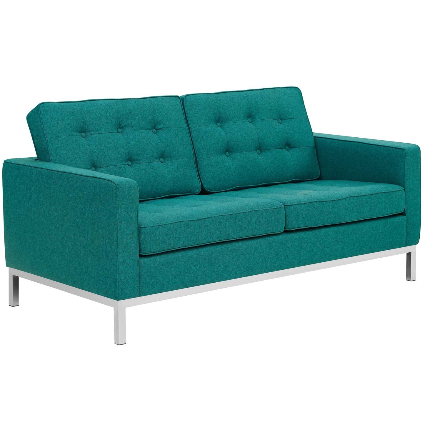 Modway Loft 2 Piece Upholstered Fabric Sofa and Loveseat Set