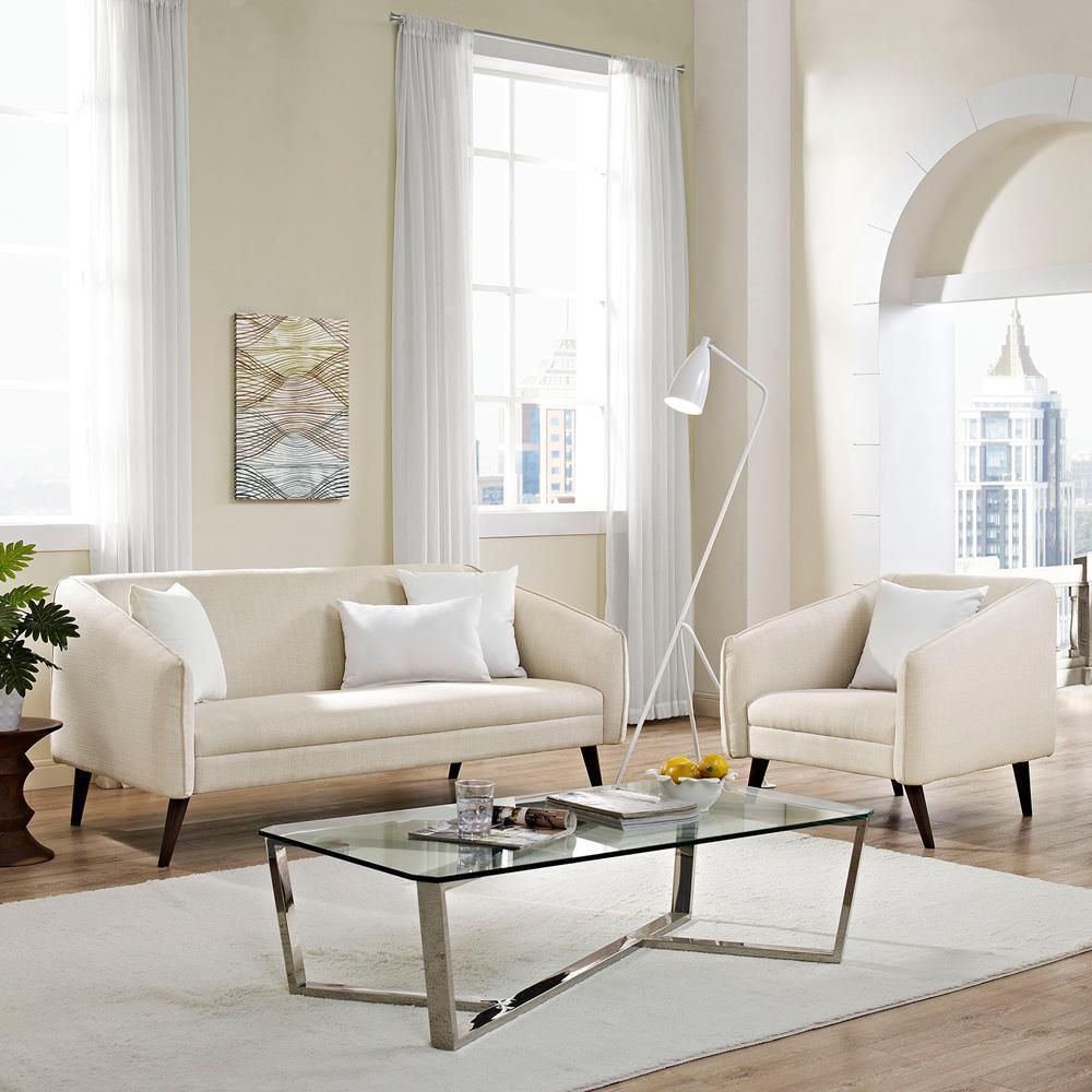 Modway Slide Living Room Set Set of 2 - Beige