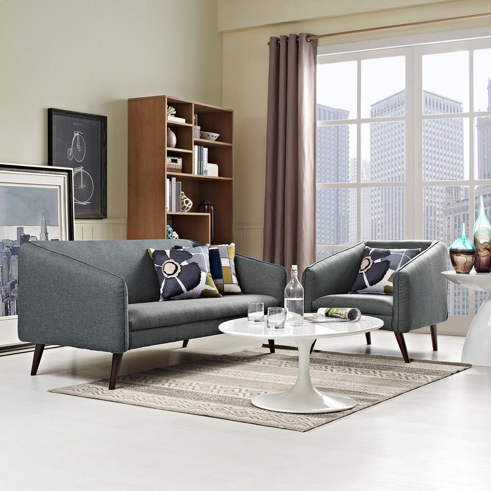 Modway Slide Living Room Set Set of 2 - Gray