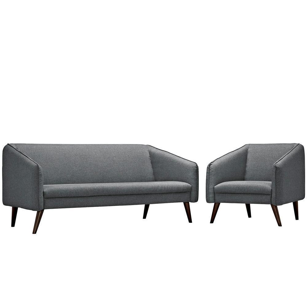 Modway Slide Living Room Set Set of 2 - Gray