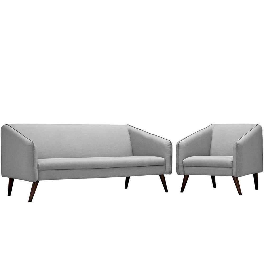 Modway Slide Living Room Set Set of 2 - Light Gray