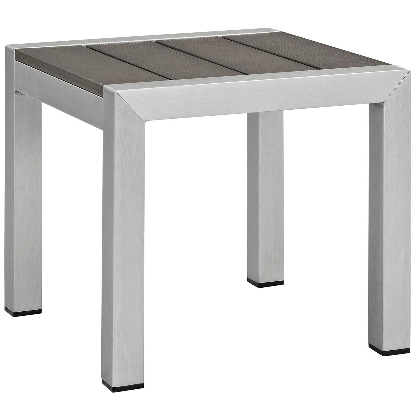 Modway EEI-2466 Shore 3 Piece Outdoor Patio Aluminum Set - Silver Gray | Outdoor Recliners & Lounge Chairs | 
