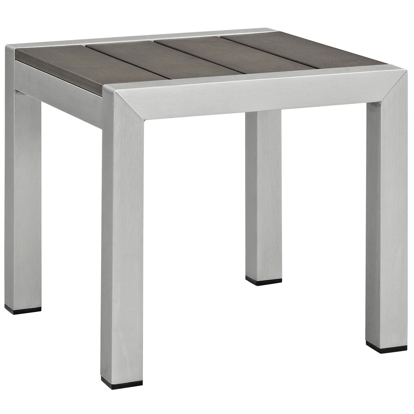 Modway EEI-2476 Shore 3 Piece Outdoor Patio Aluminum Set - Silver Gray | Outdoor Recliners & Lounge Chairs | 