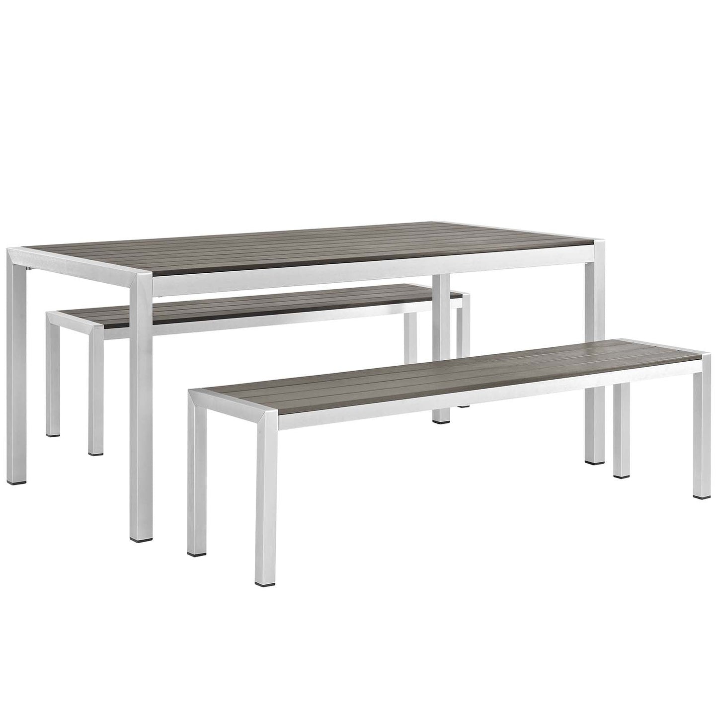 Modway Shore 3 Piece Outdoor Patio Aluminum Dining Set | Outdoor Dining Set | Modishstore-2