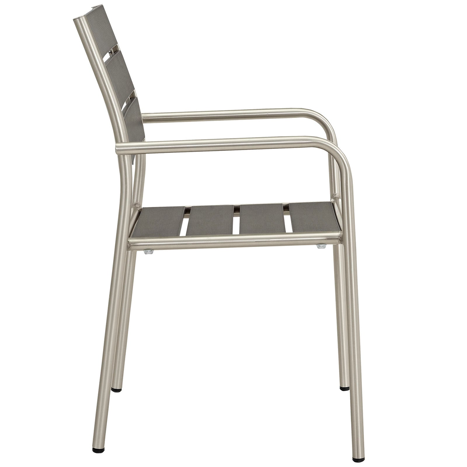 Modway EEI-2481 Shore 5 Piece Outdoor Patio Aluminum Dining Set - Silver Gray | Dining Sets | 