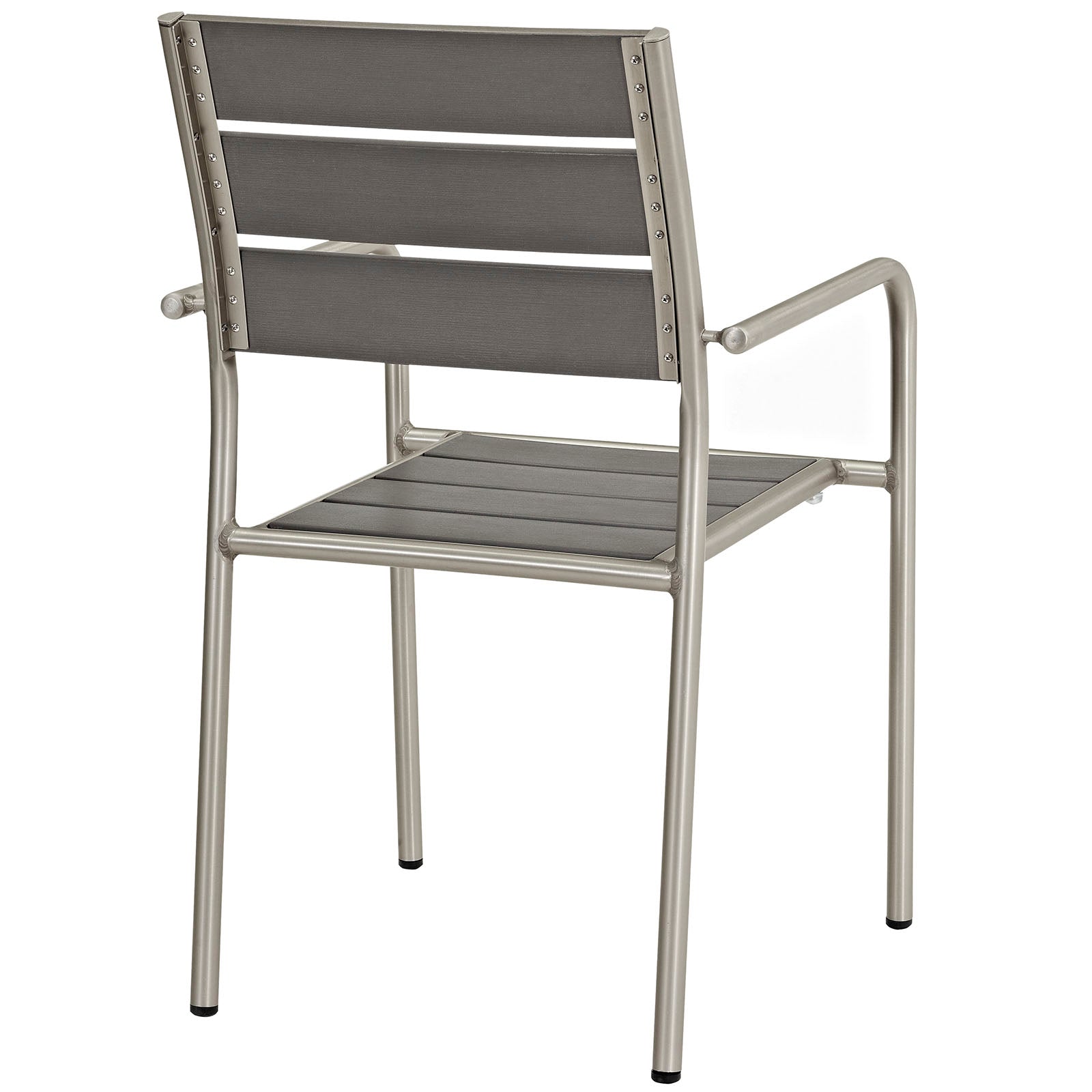 Modway EEI-2481 Shore 5 Piece Outdoor Patio Aluminum Dining Set - Silver Gray | Dining Sets | 