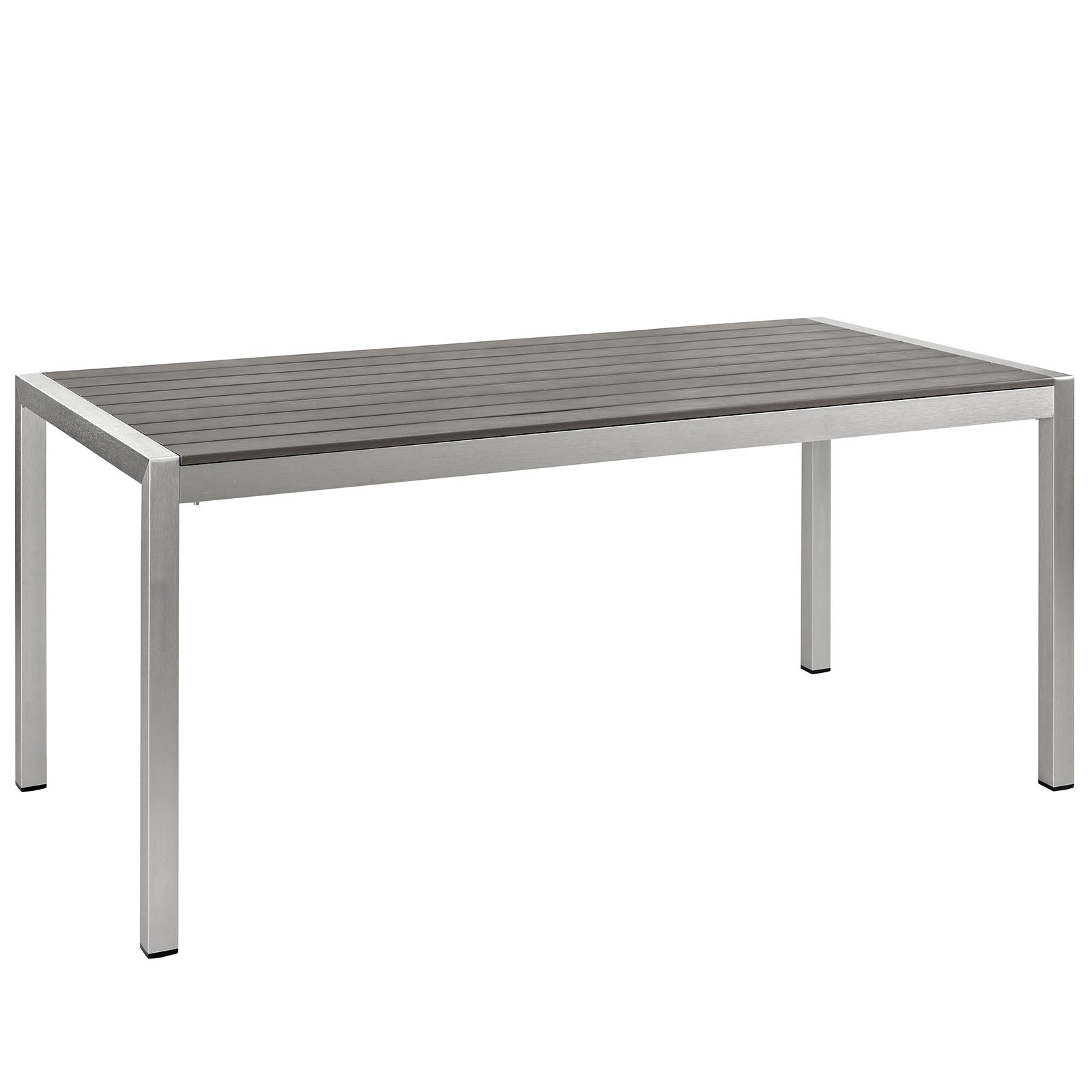 Modway EEI-2483 Shore 5 Piece Outdoor Patio Aluminum Dining Set - Silver Black | Dining Sets | 