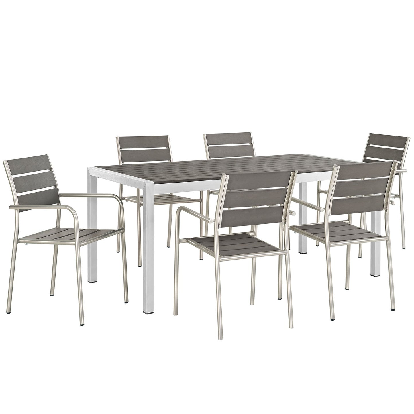 Modway Shore 7 Piece Outdoor Patio Aluminum Dining Set | Outdoor Dining Set | Modishstore-9