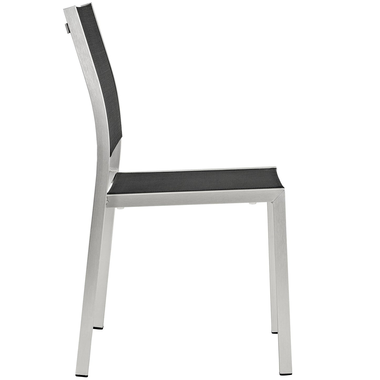 Modway EEI-2485 Shore 7 Piece Outdoor Patio Aluminum Dining Set - Silver Black | Dining Sets | 