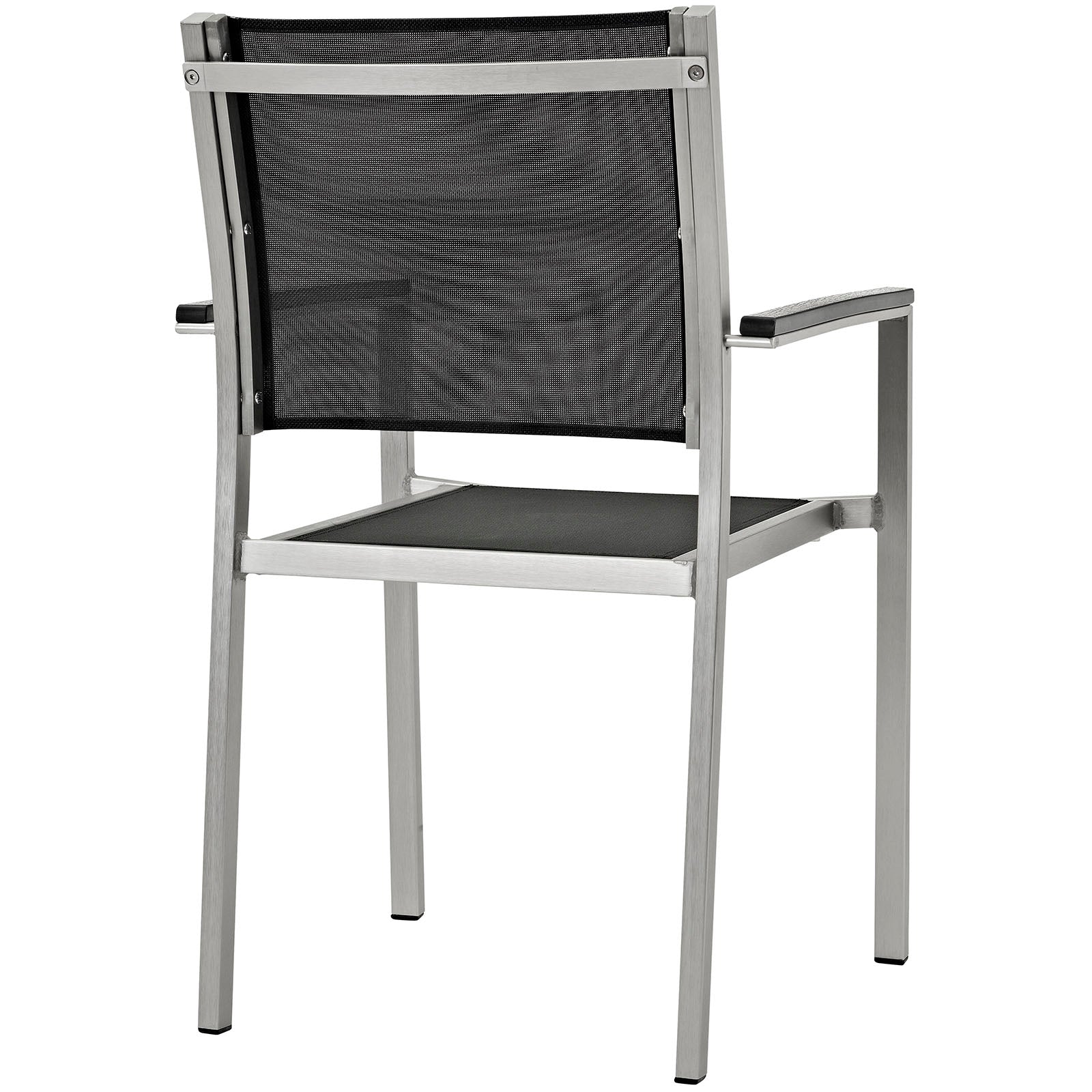 Modway EEI-2486 Shore 7 Piece Outdoor Patio Aluminum Dining Set - Silver Black | Dining Sets | 