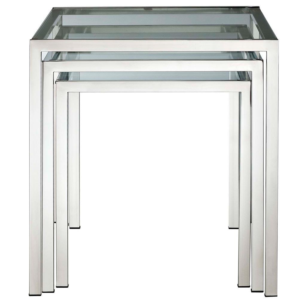 Modway Nimble Nesting Table - Silver | Nesting Tables | Modishstore-5