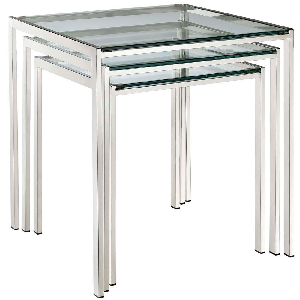 Modway Nimble Nesting Table - Silver | Nesting Tables | Modishstore-2